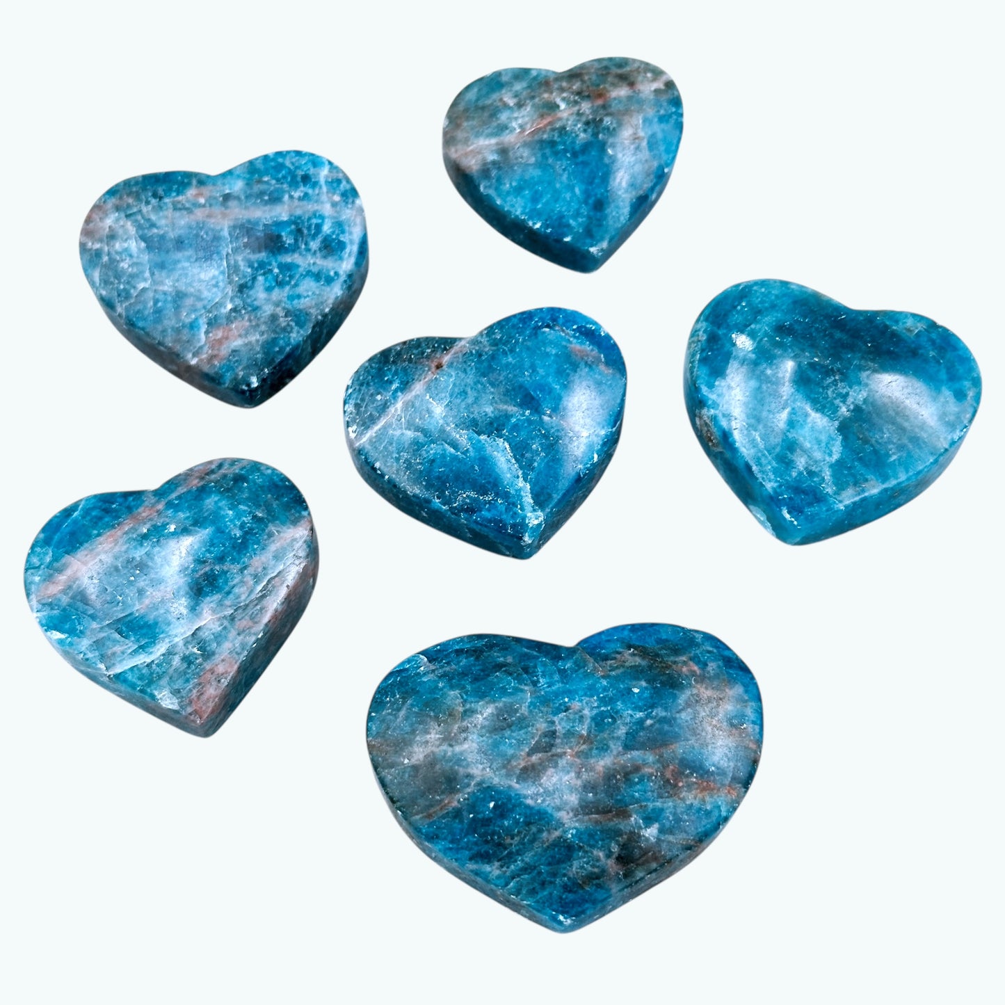 Blue Apatite Carved Hearts