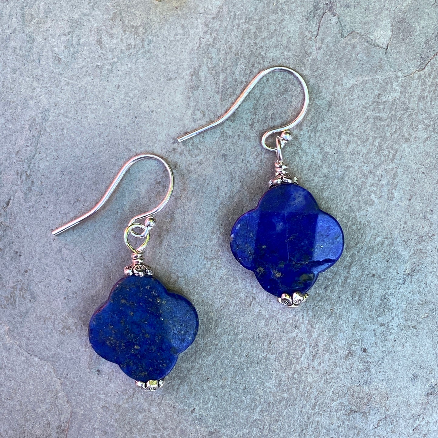 Lapis Lazuli Clover Earrings