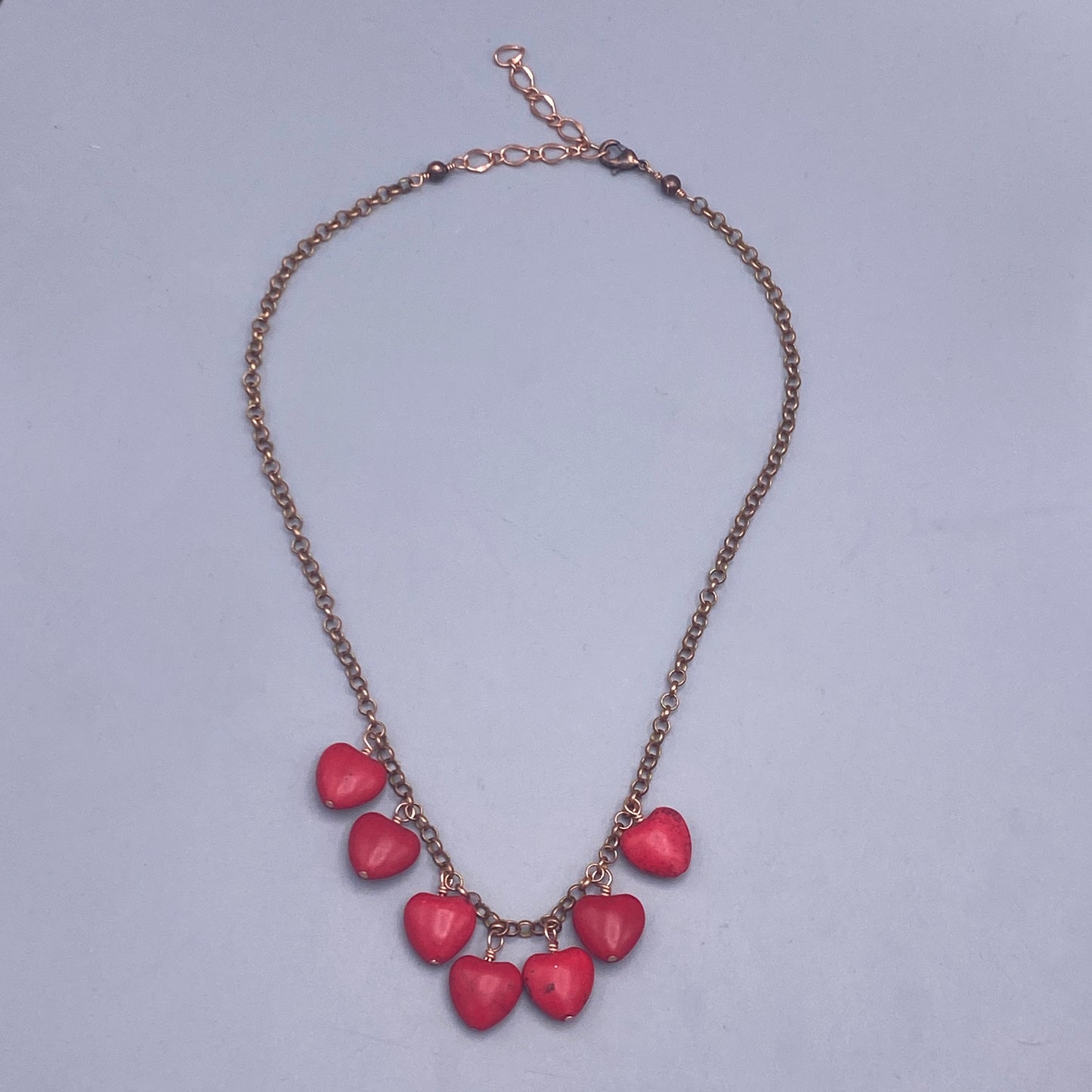 Red Howlite Heart Necklace