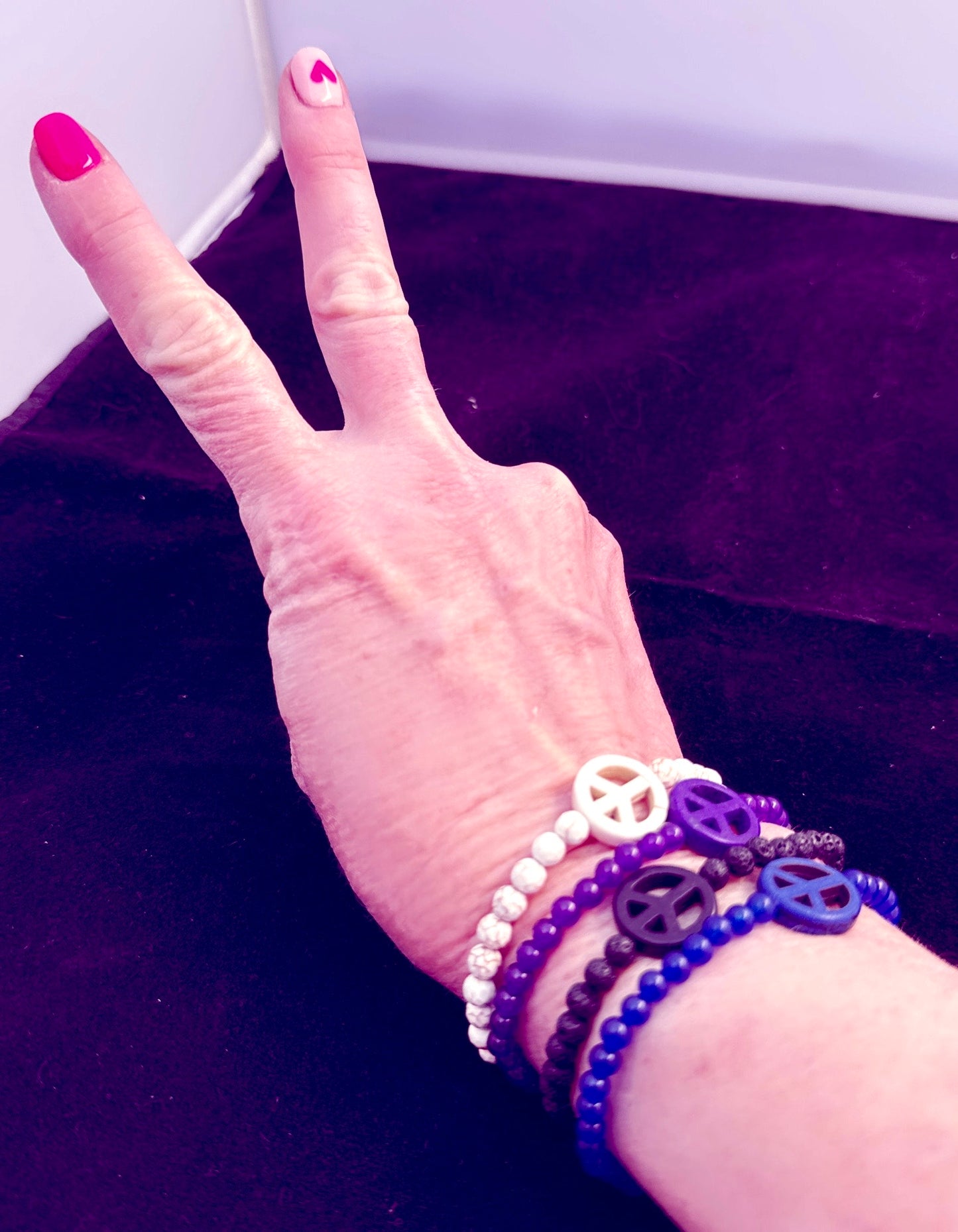 Peace Sign Bracelets gemstones