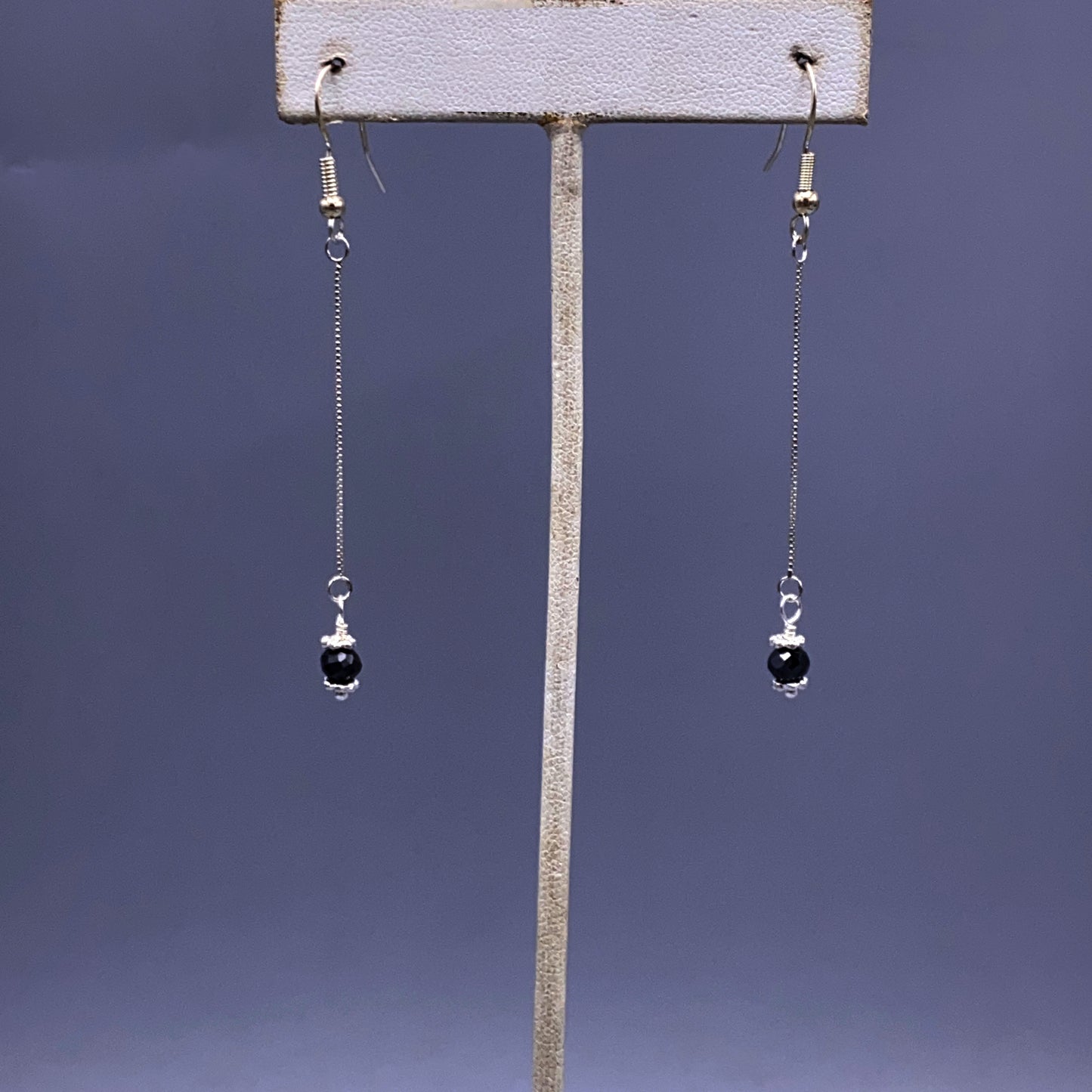 Sterling Silver and Black Diamond Dangle Earrings