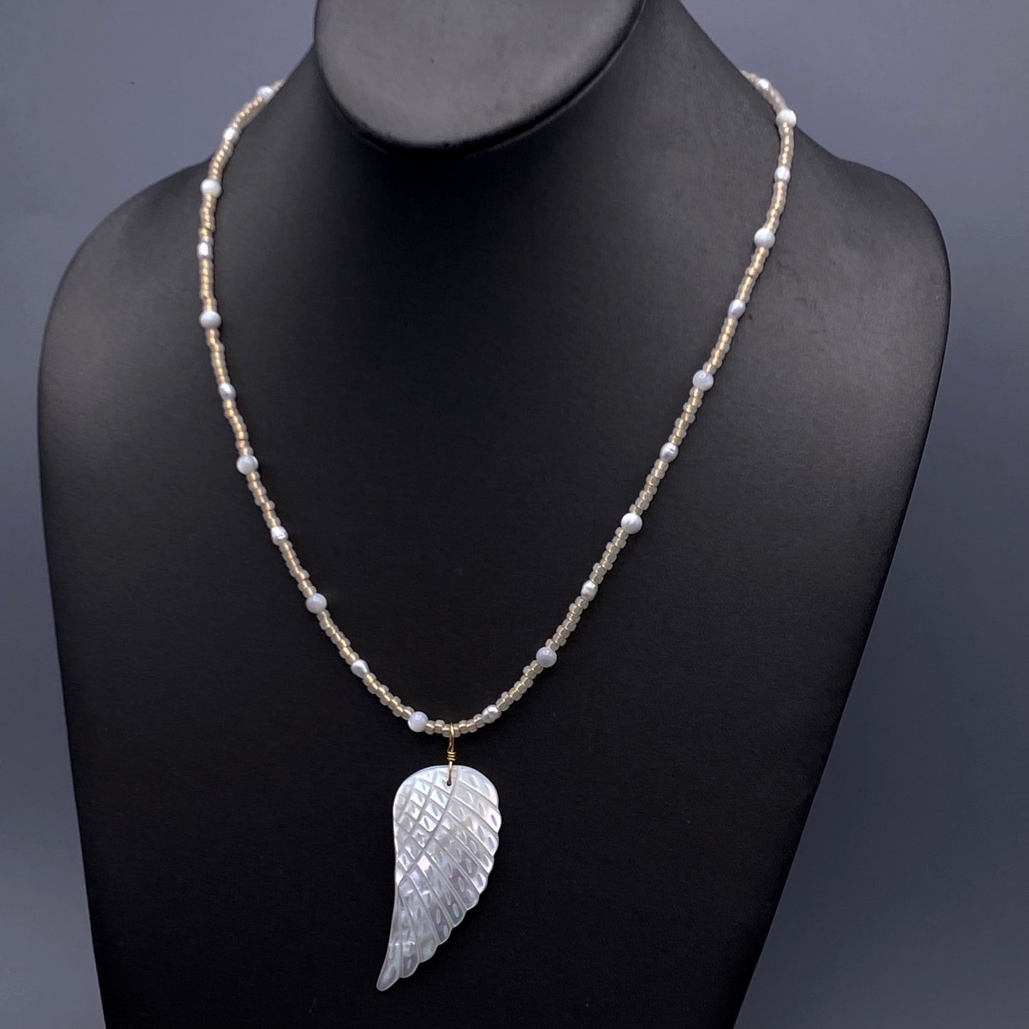 Mother of Pearl Wing Pendant necklace