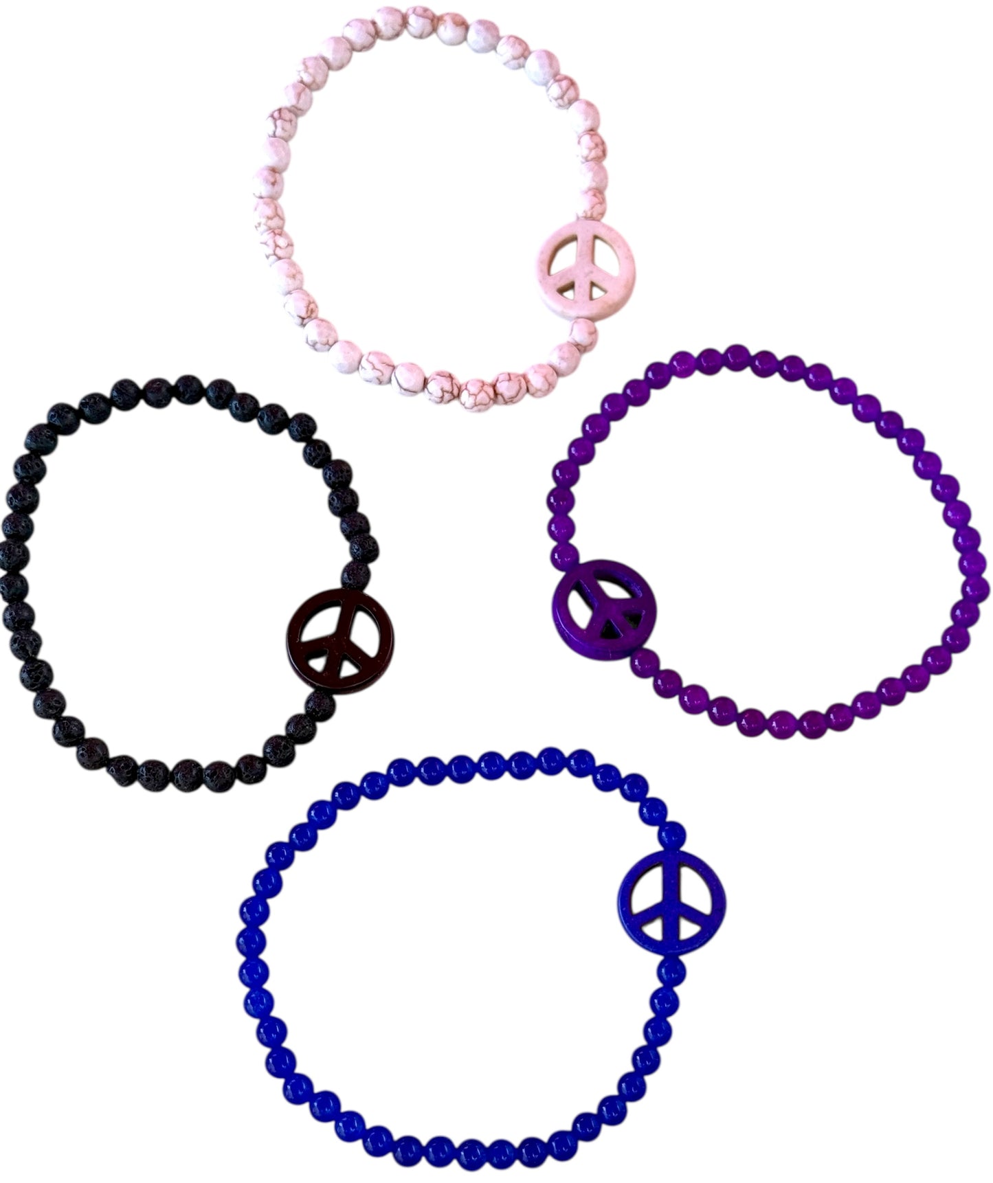 Peace Sign Bracelets gemstones