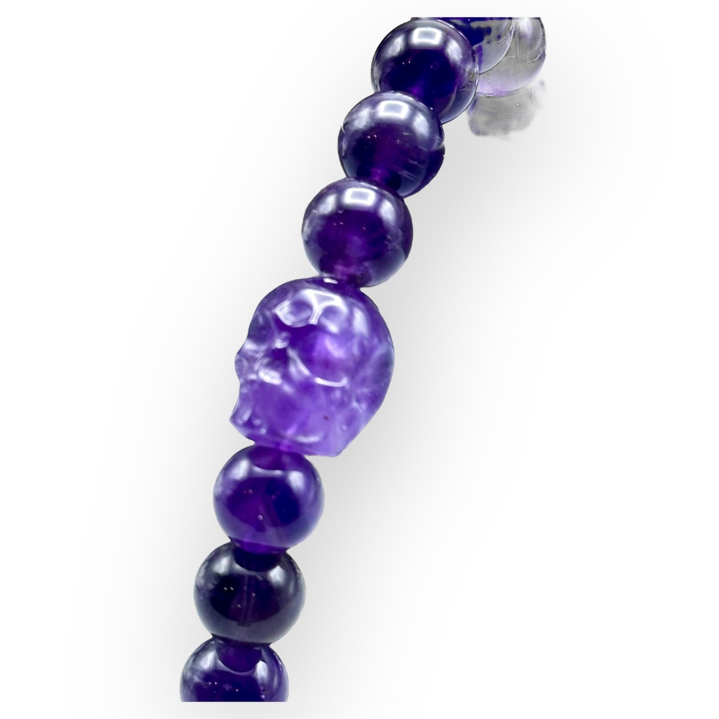 Amethyst Skull Beaded Bracelet