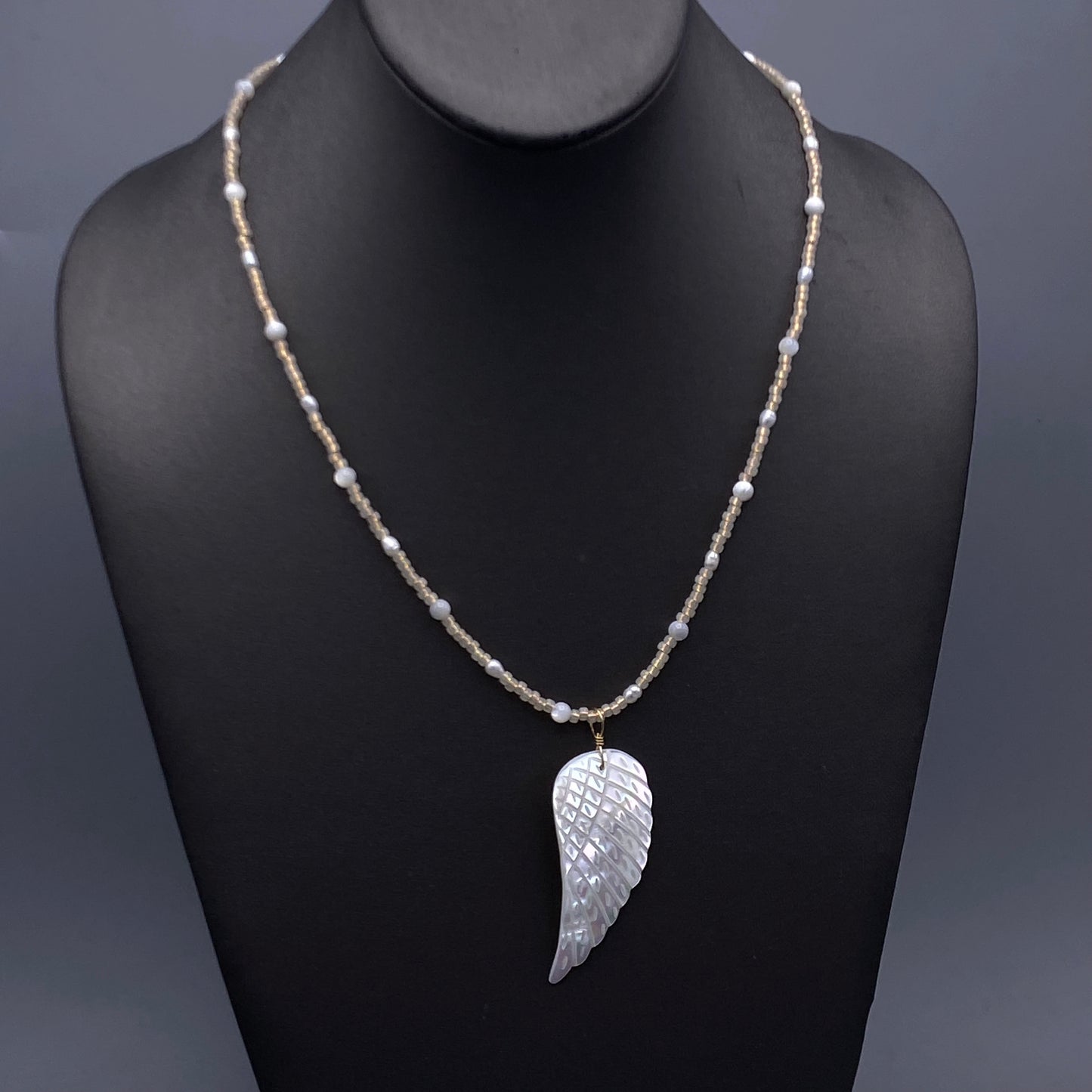 Mother of Pearl Wing Pendant necklace