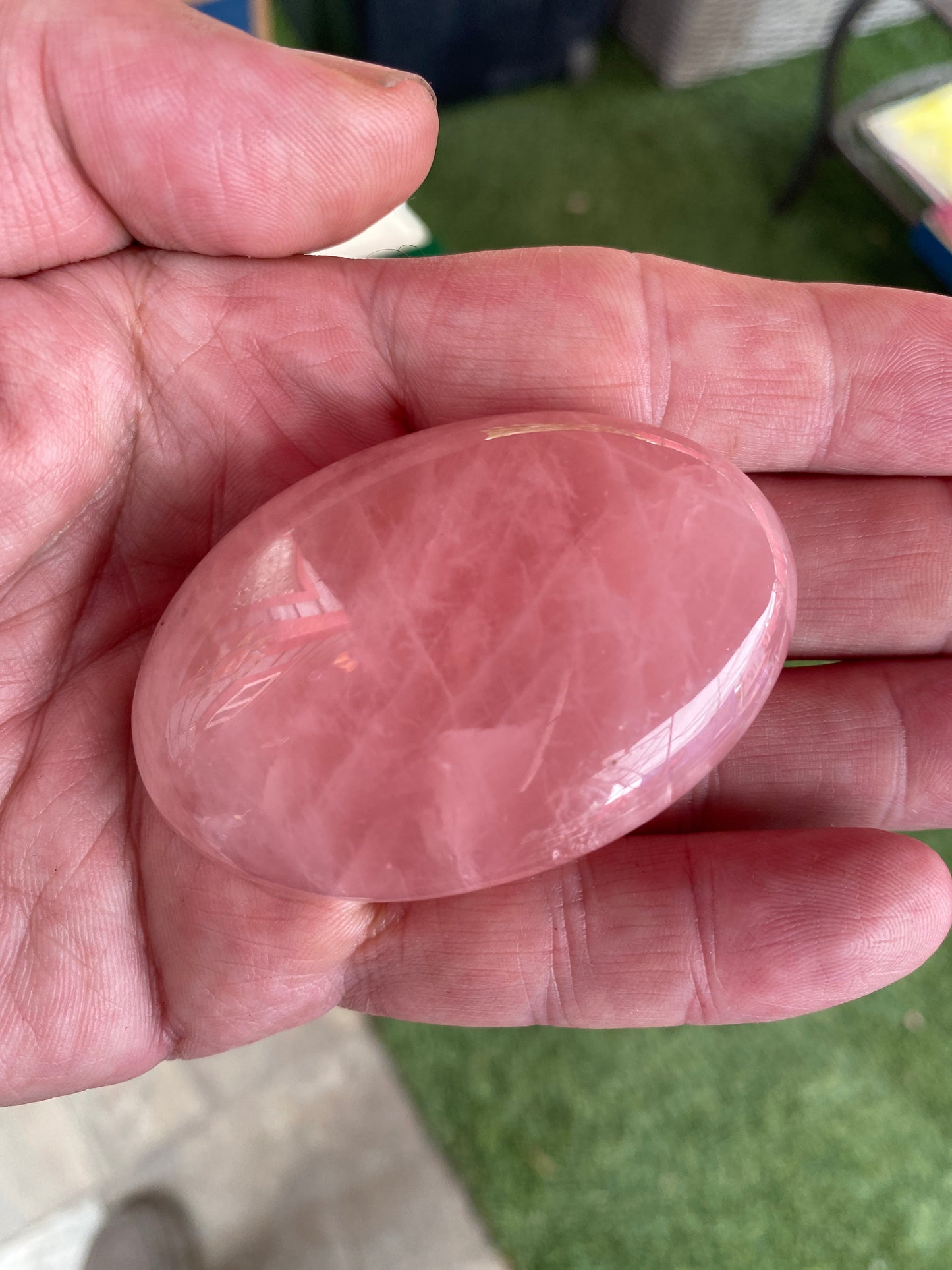 Rose Quartz Gemstone Palm Stone