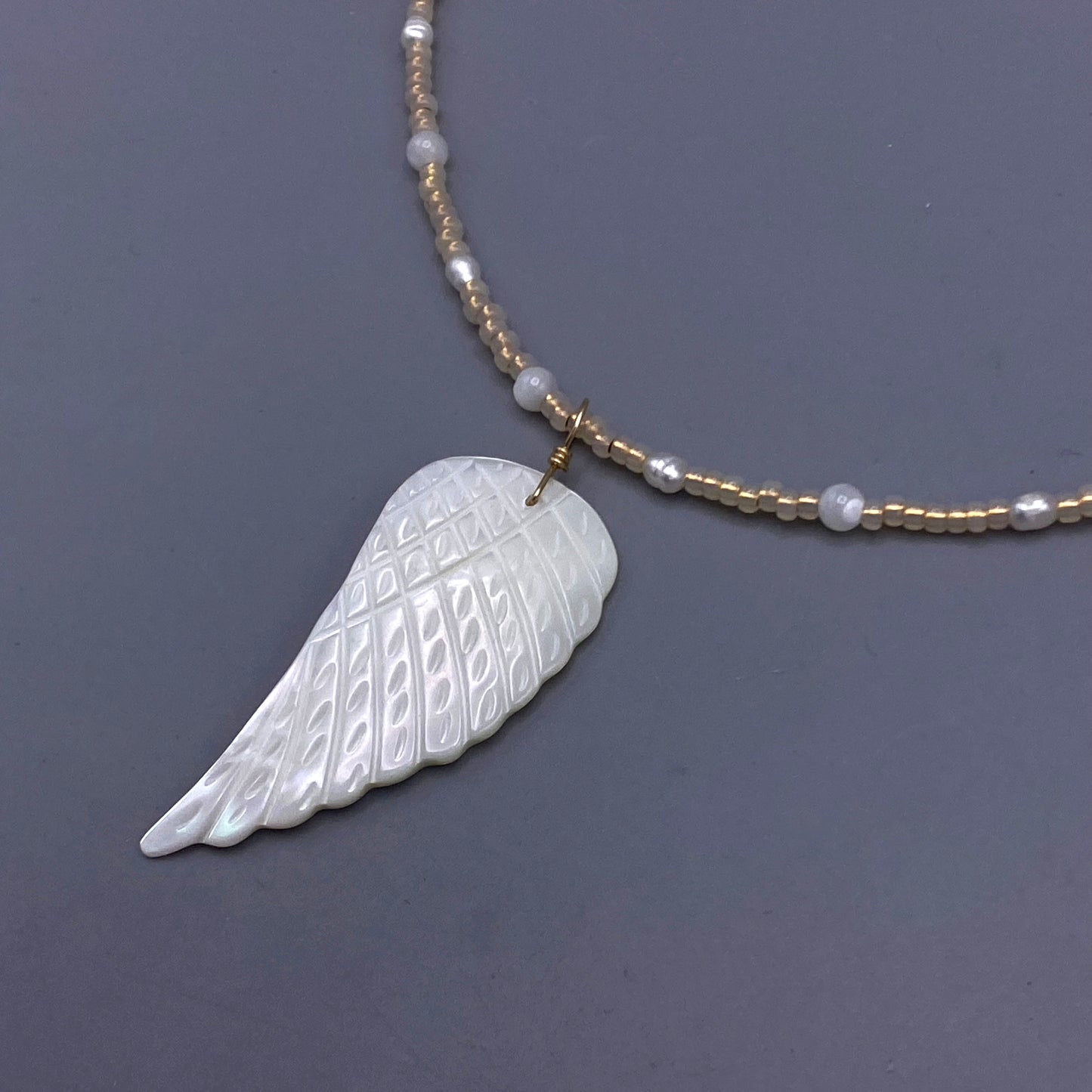 Mother of Pearl Wing Pendant necklace