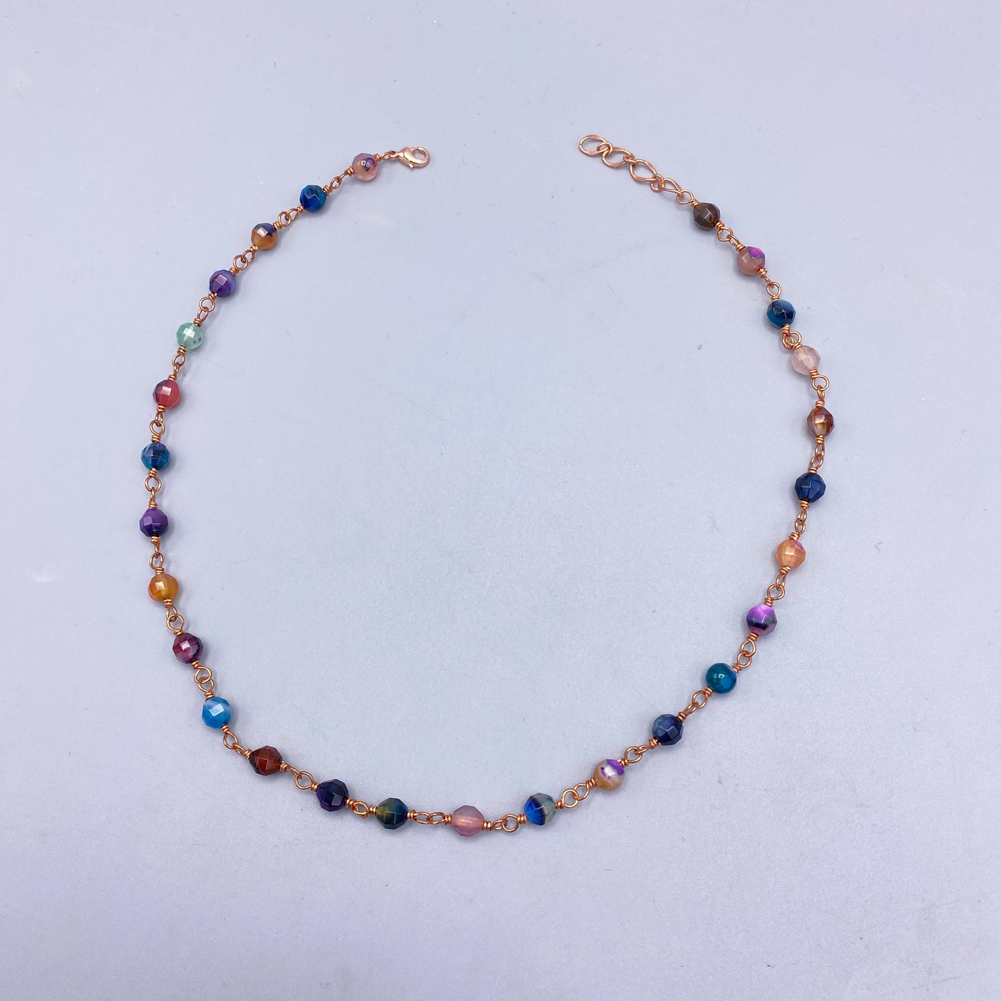 Rainbow Agate and Copper Necklace