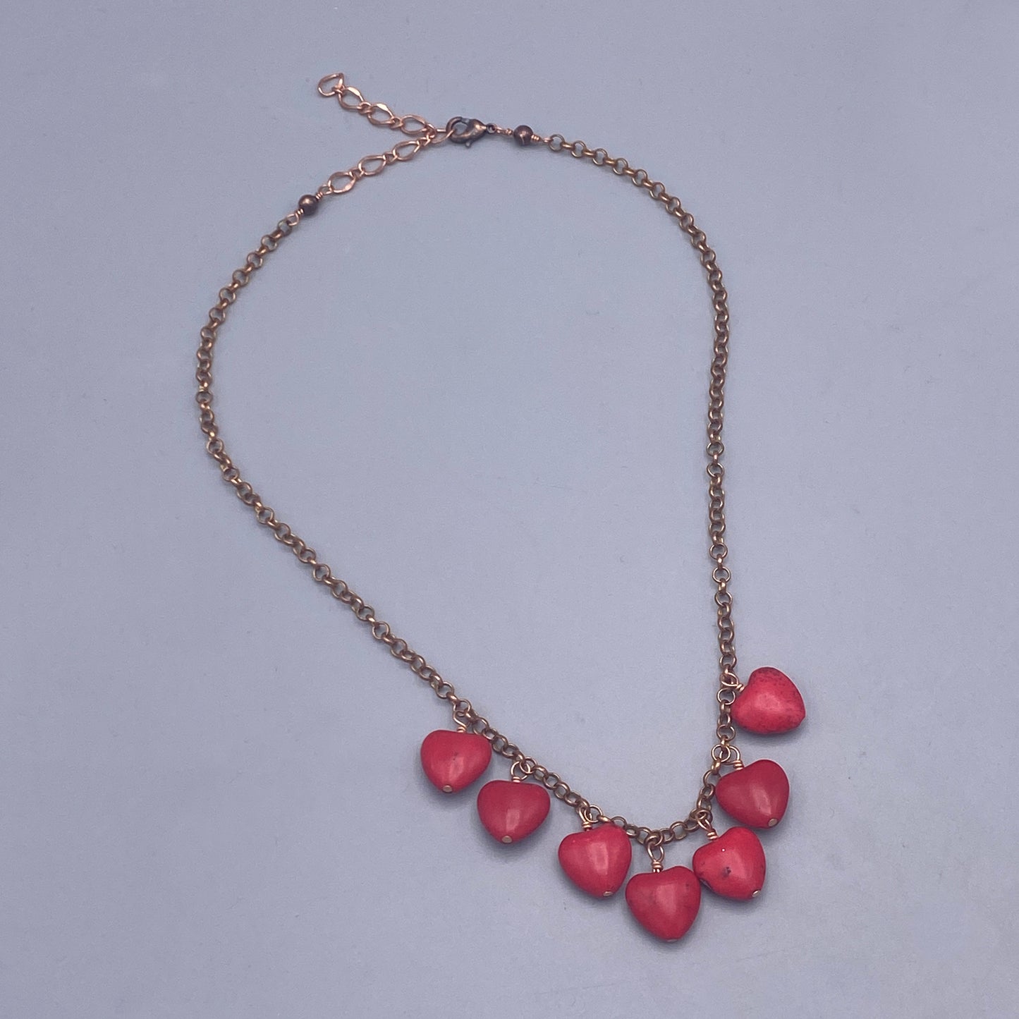 Red Howlite Heart Necklace