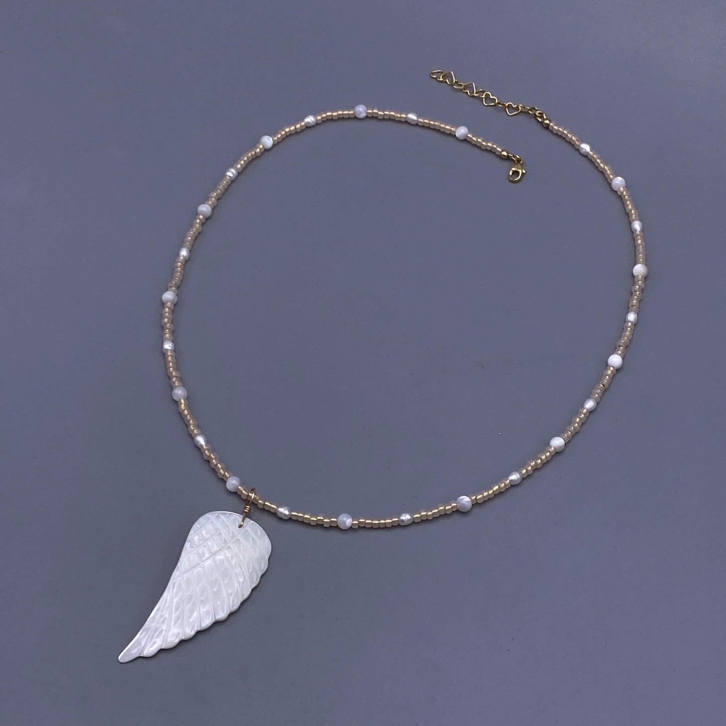 Mother of Pearl Wing Pendant necklace