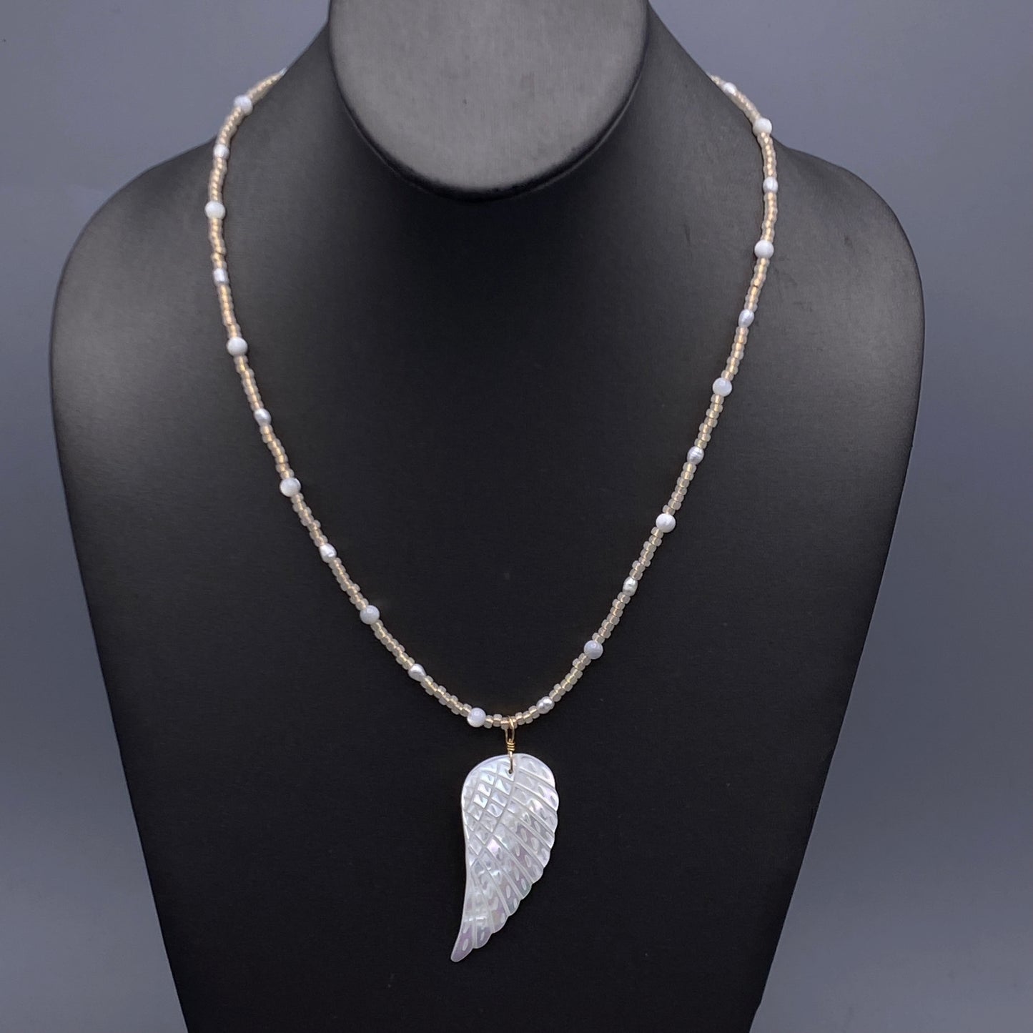 Mother of Pearl Wing Pendant necklace