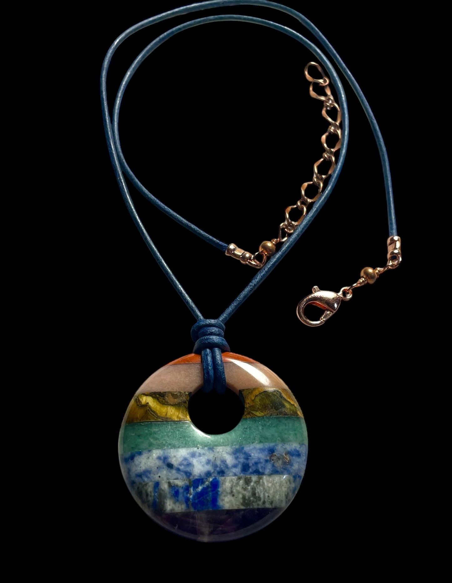 Chakra Donut on Leather Necklace