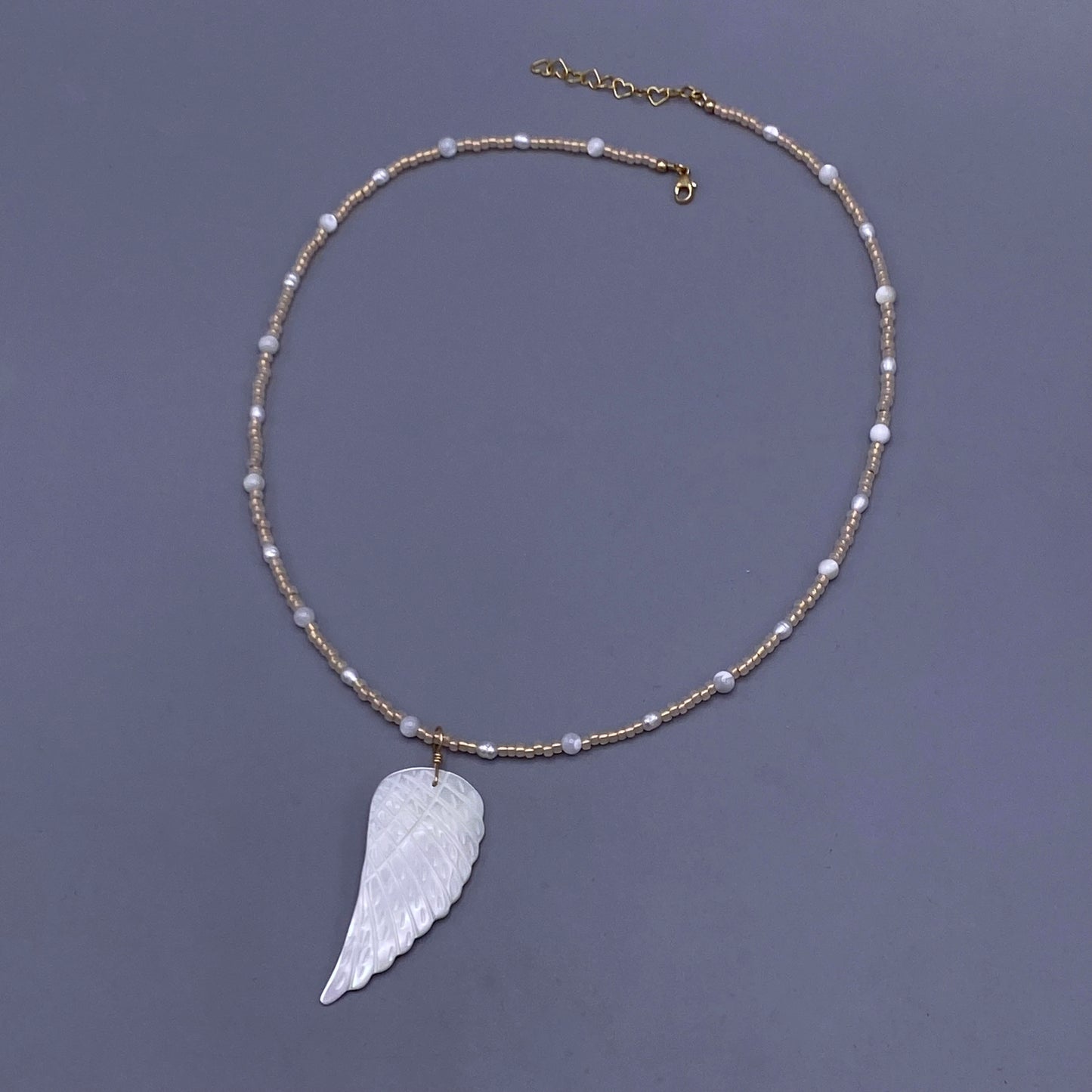 Mother of Pearl Wing Pendant necklace