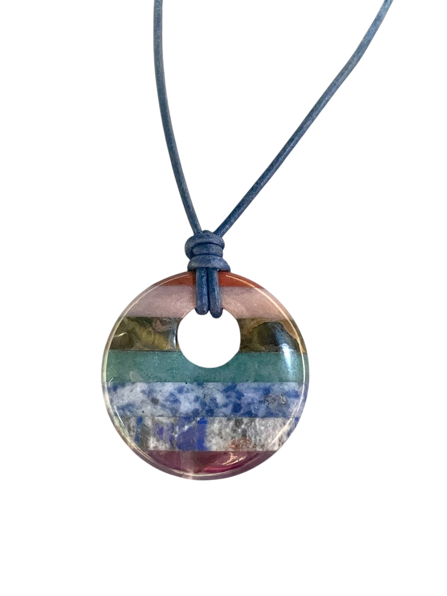 Chakra Donut on Leather Necklace