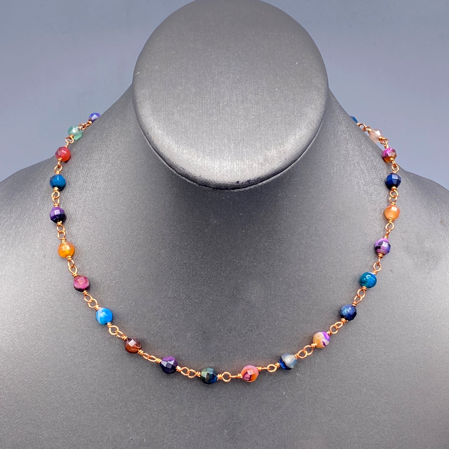Rainbow Agate and Copper Necklace