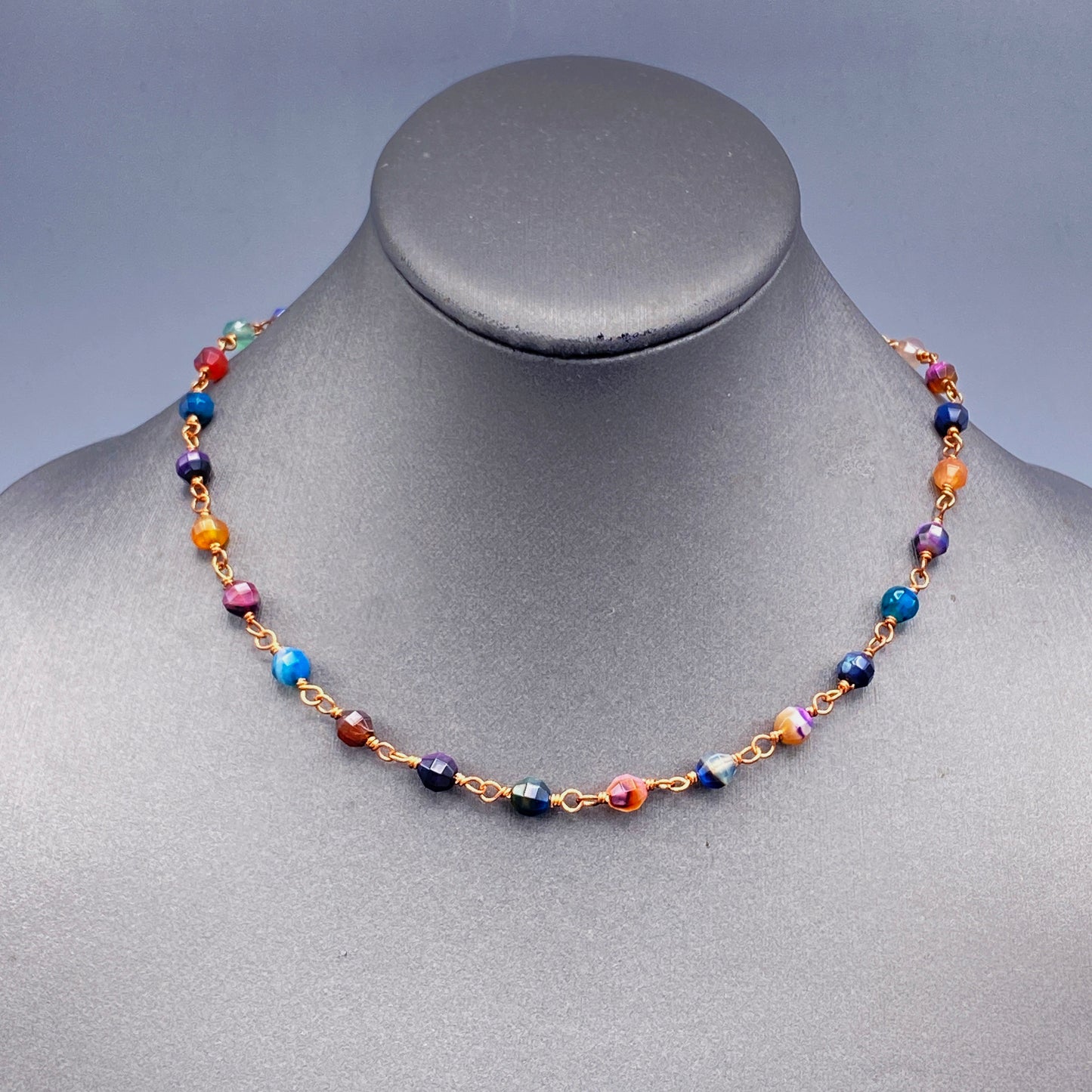 Rainbow Agate and Copper Necklace