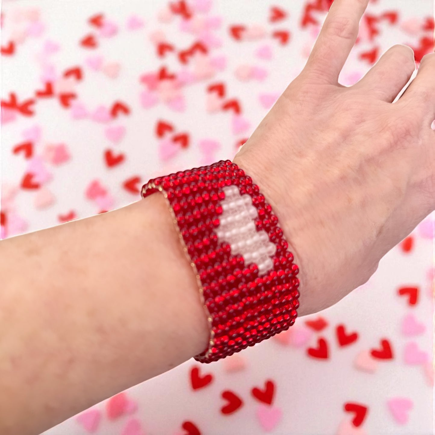 Glass Beaded Heart bracelet