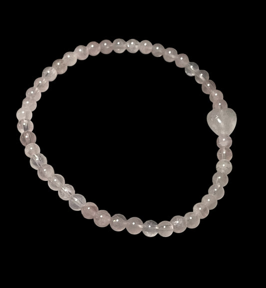 Rose Quartz Heart Bracelet