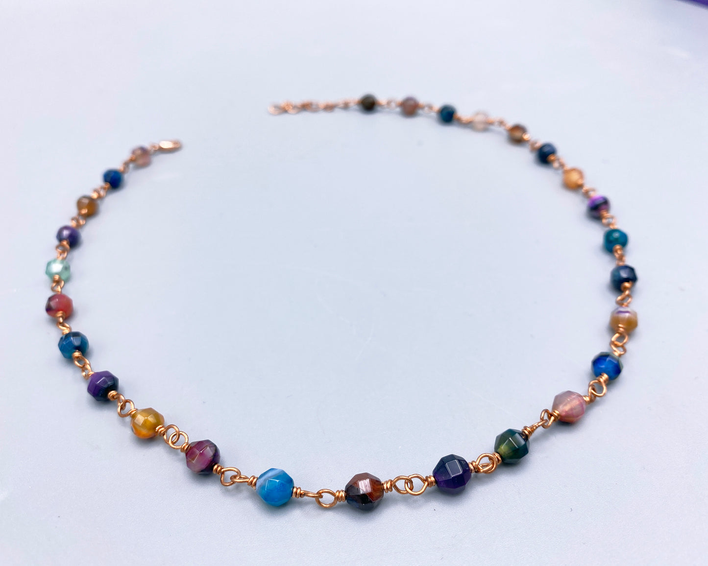 Rainbow Agate and Copper Necklace