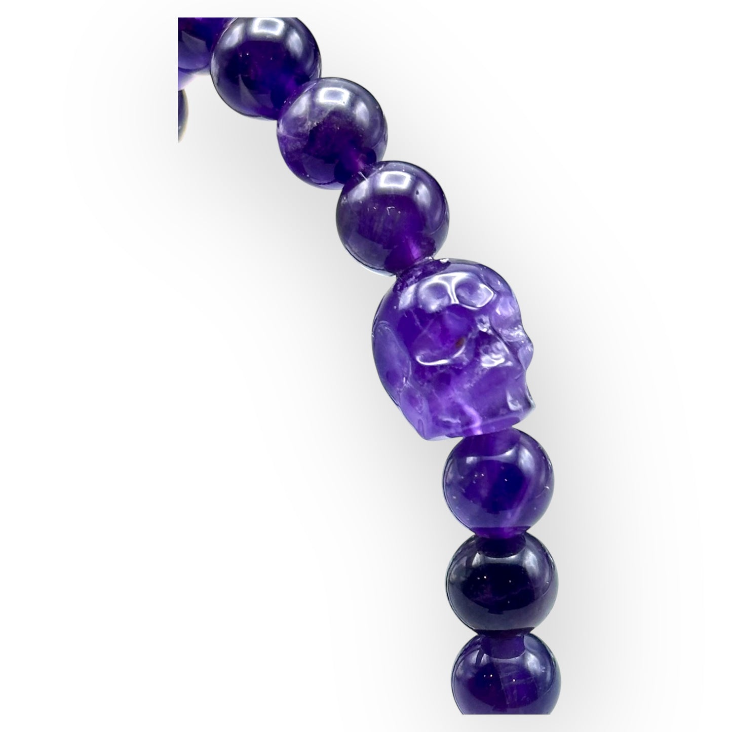 Amethyst Skull Beaded Bracelet