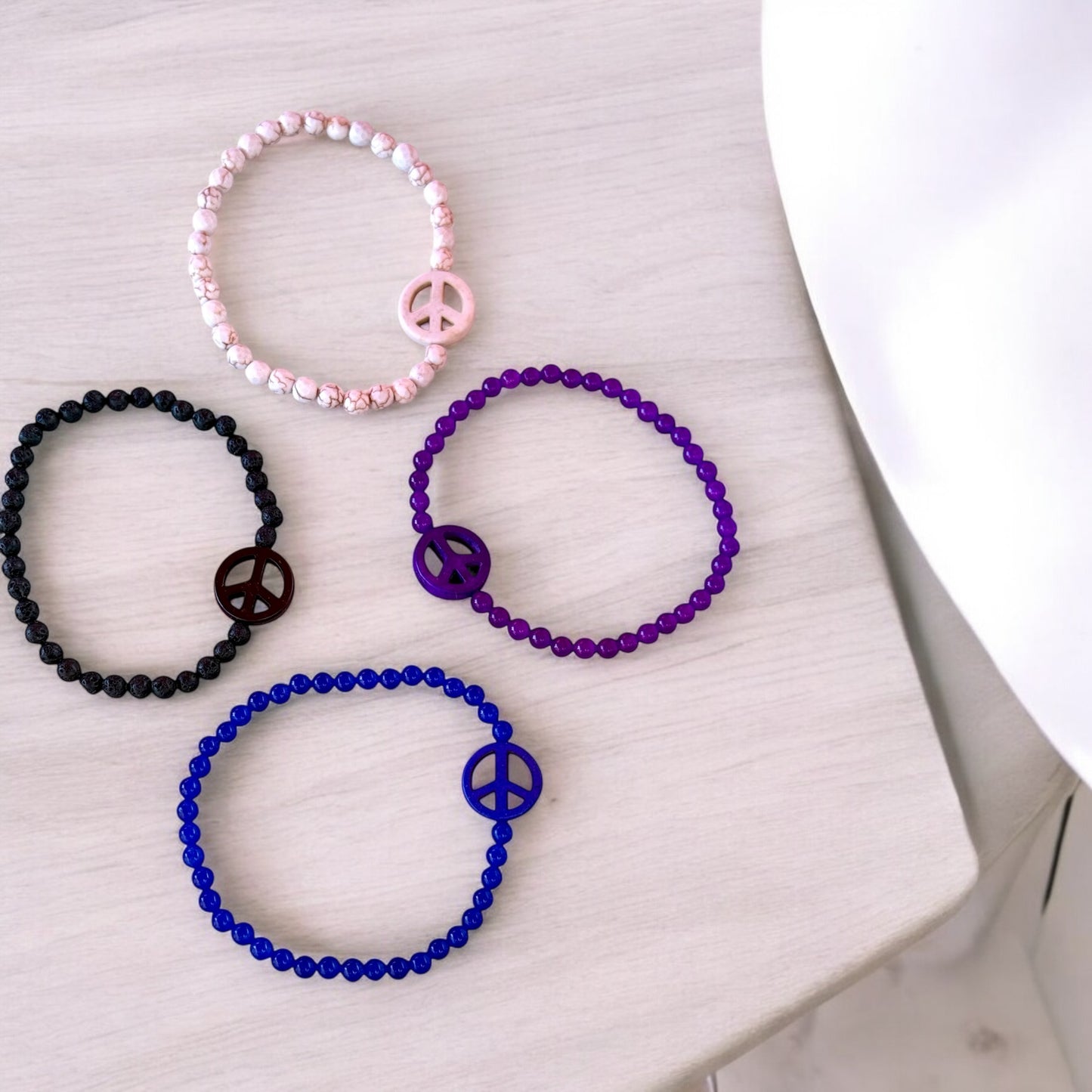 Peace Sign Bracelets gemstones
