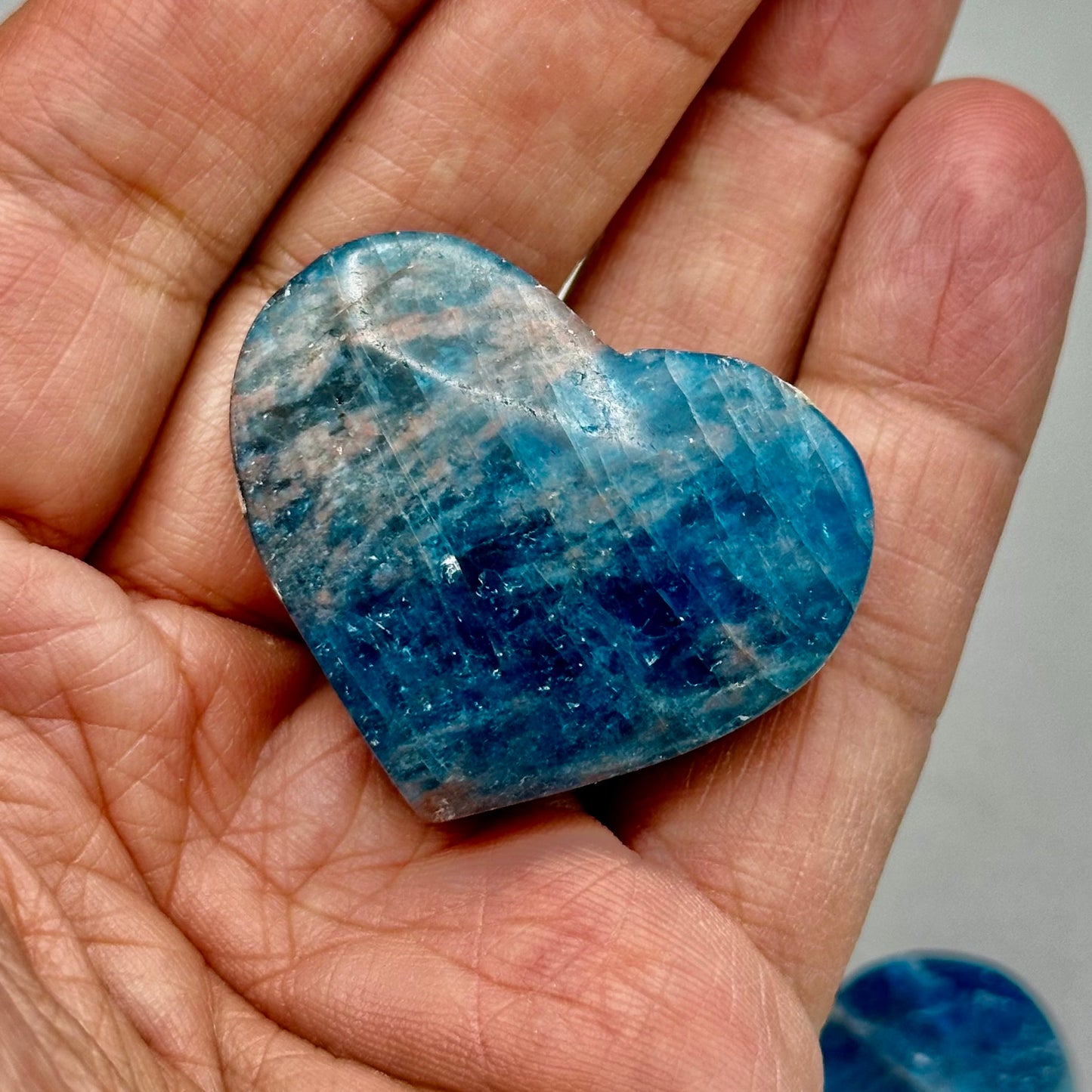Blue Apatite Carved Hearts