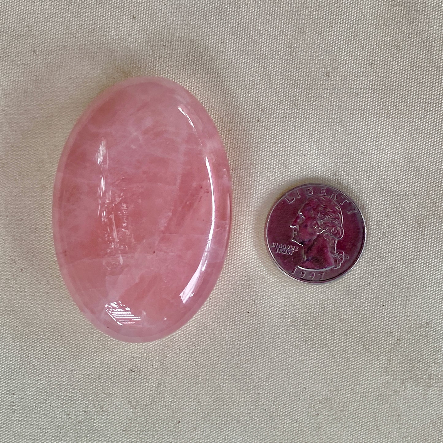 Rose Quartz Gemstone Palm Stone