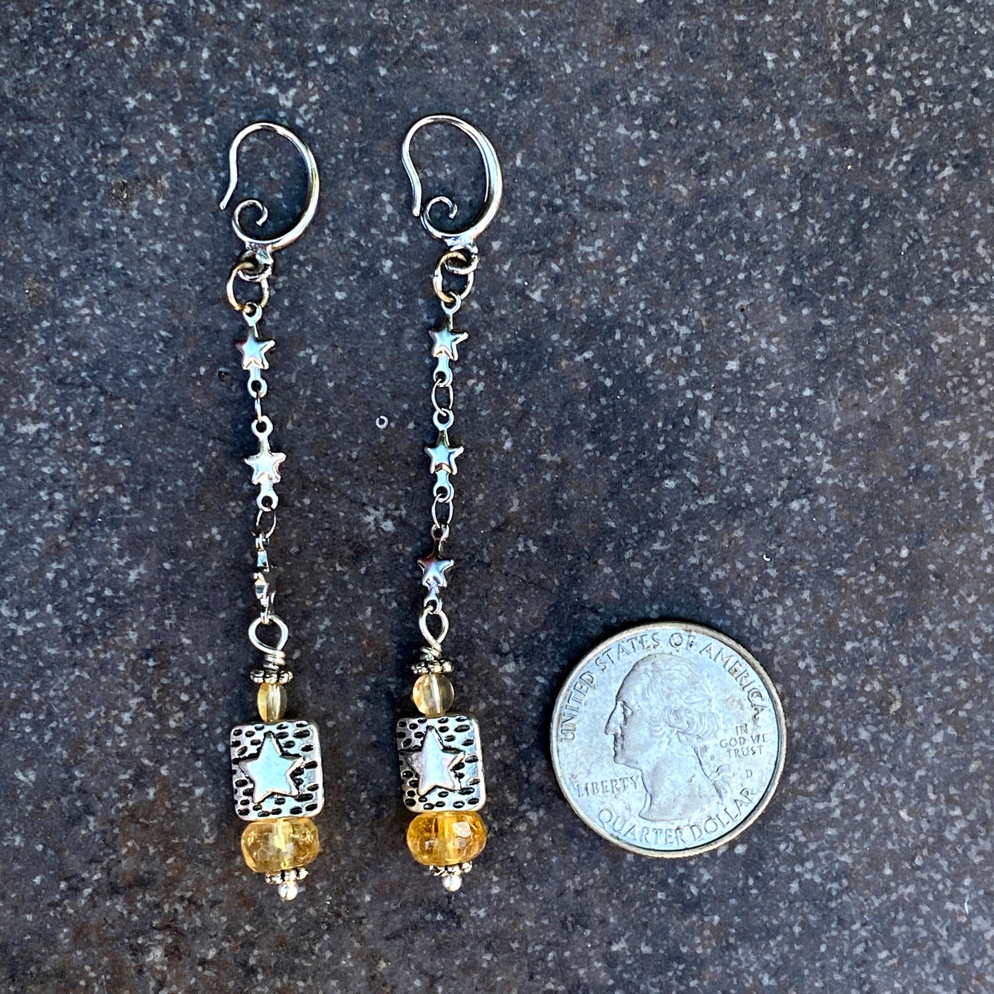 Citrine and Star Earrings