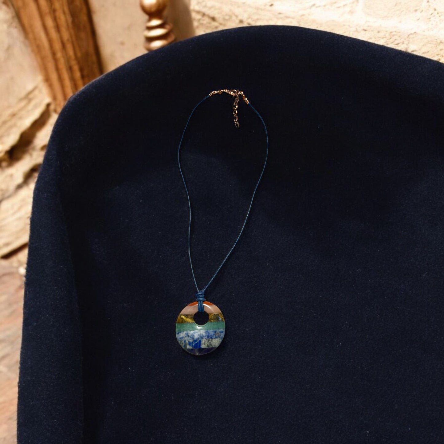 Chakra Donut on Leather Necklace