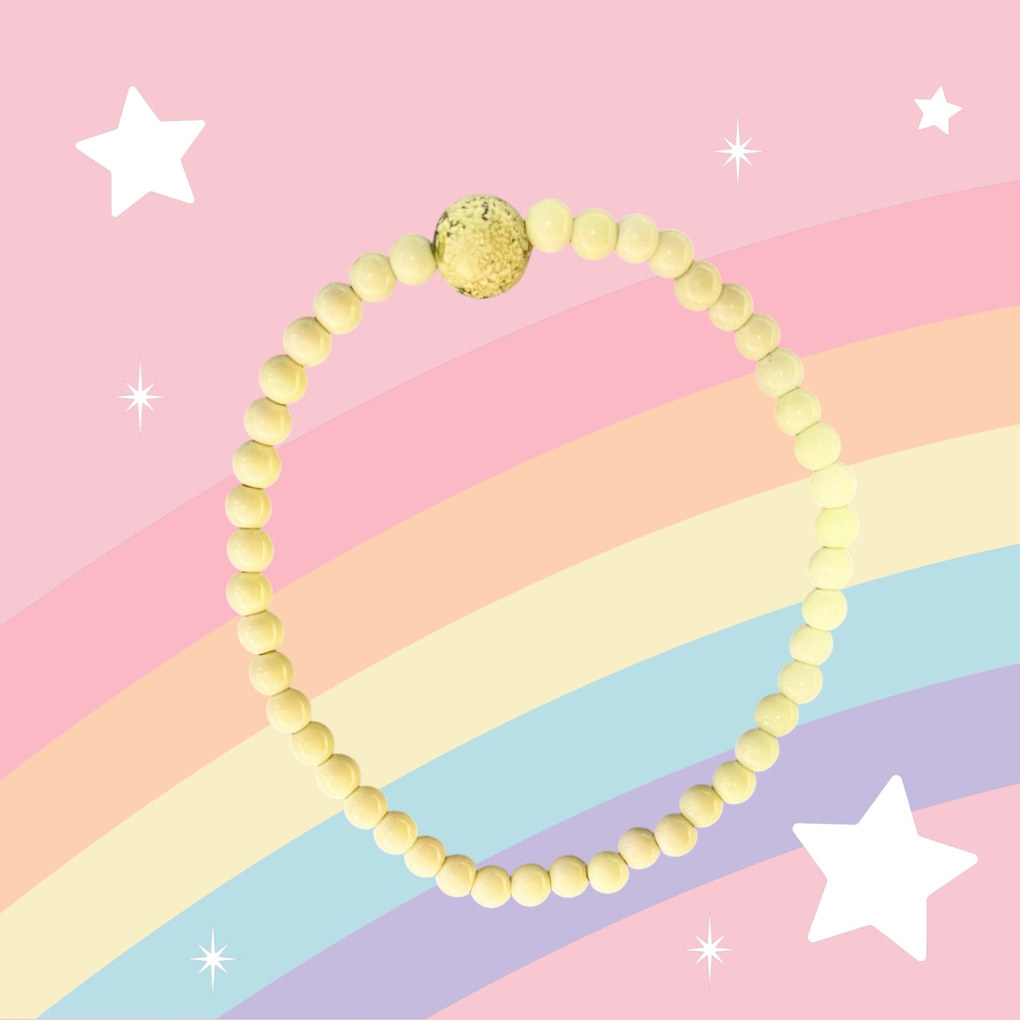 Yellow Chrysoprase beaded stretch bracelet