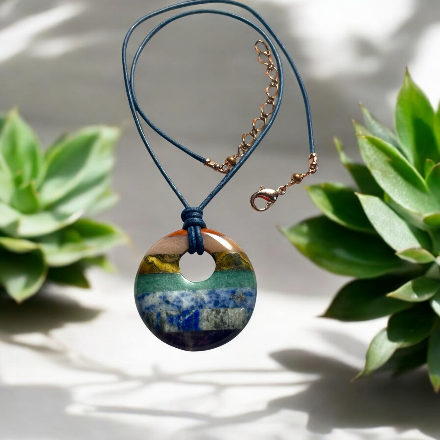 Chakra Donut on Leather Necklace