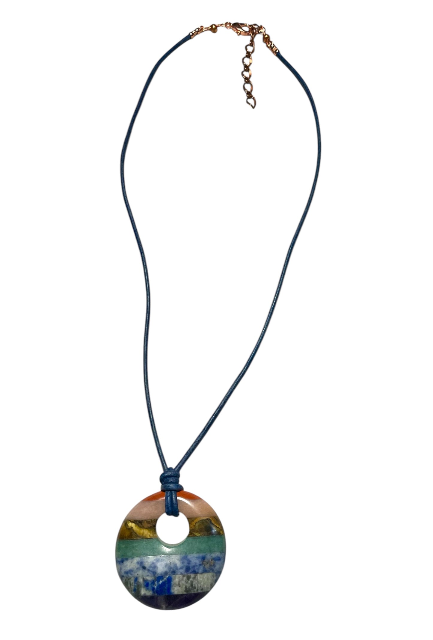 Chakra Donut on Leather Necklace