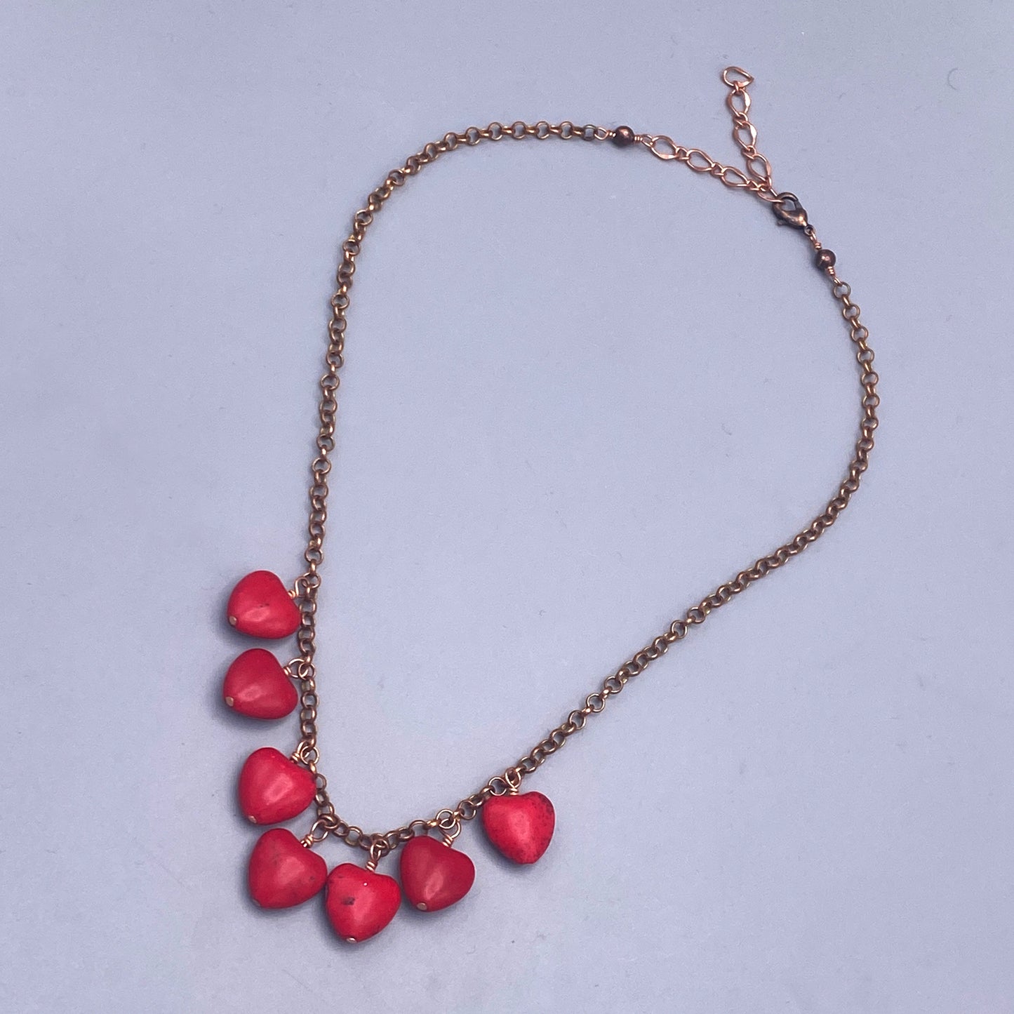 Red Howlite Heart Necklace