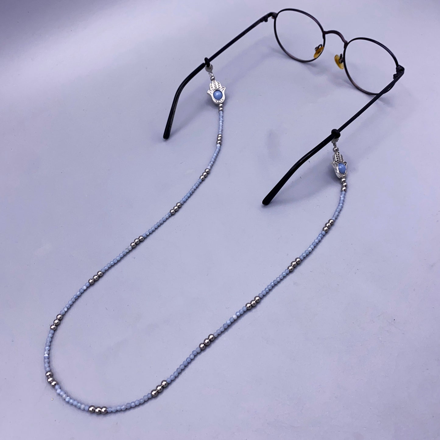 Angelite Hamsa Gemstone Eyewear Keeper