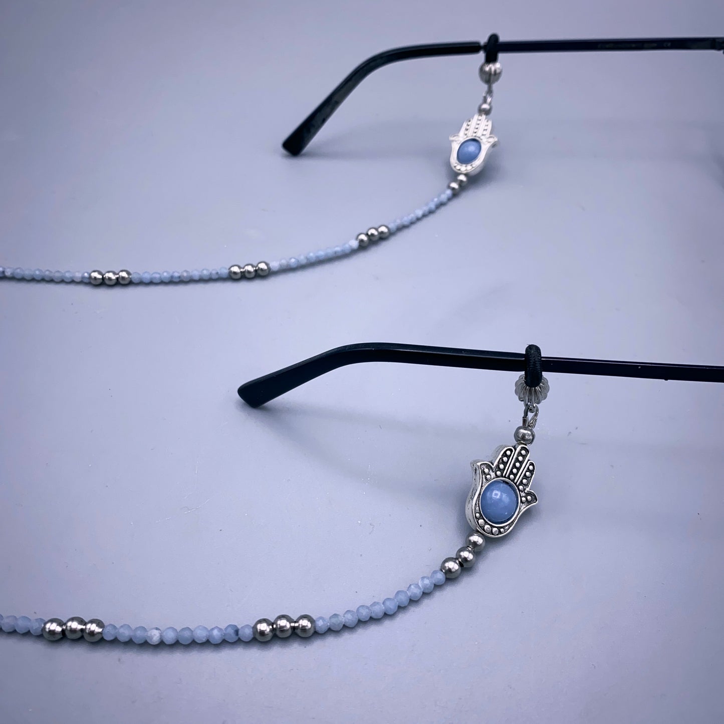 Angelite Hamsa Gemstone Eyewear Keeper