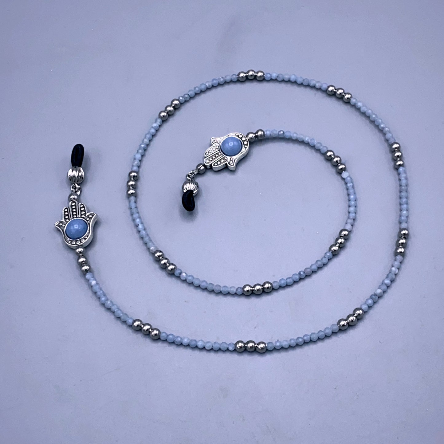 Angelite Hamsa Gemstone Eyewear Keeper