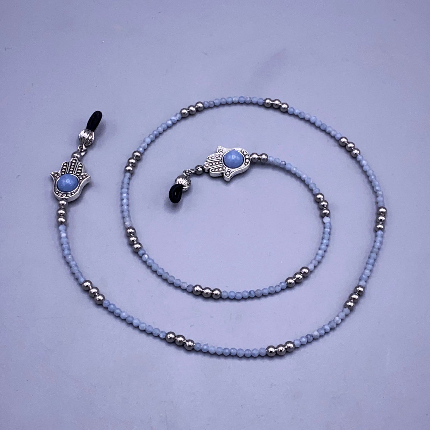 Angelite Hamsa Gemstone Eyewear Keeper