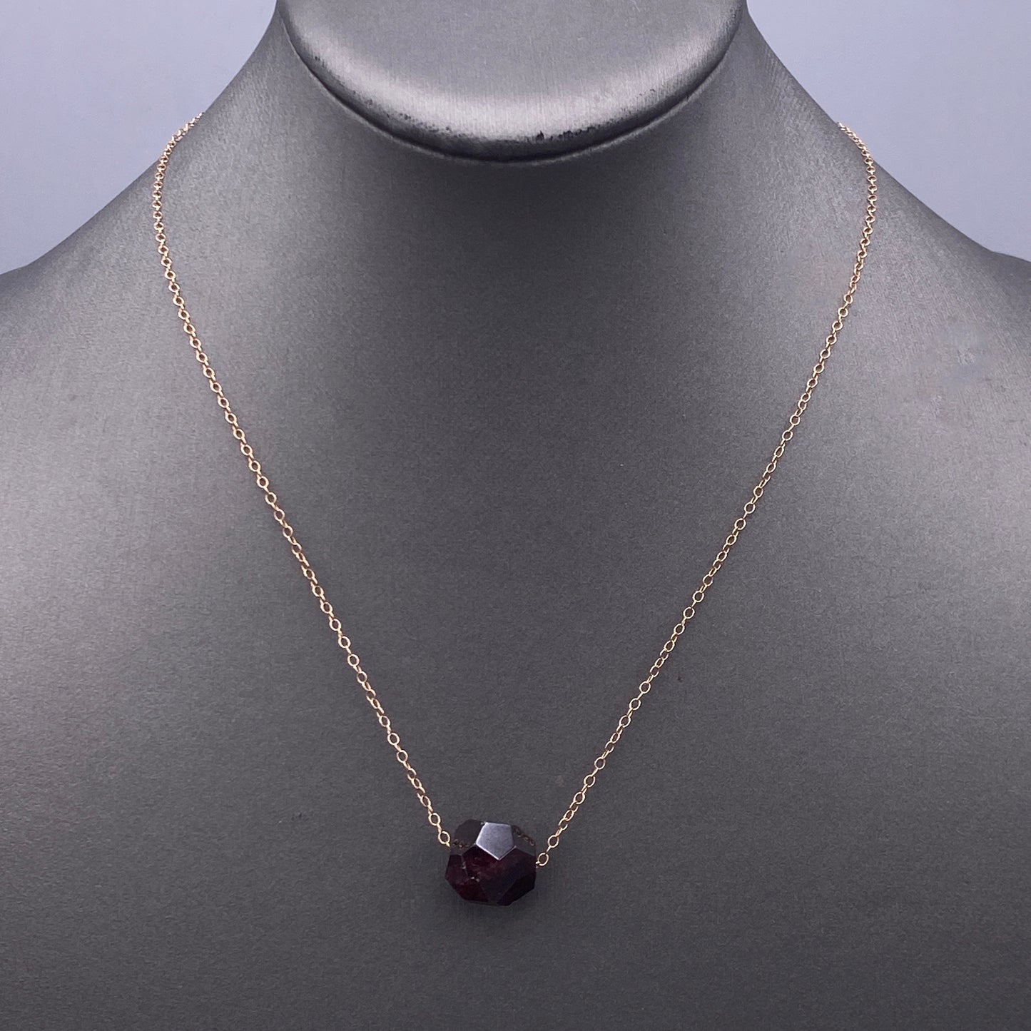 Garnetgemstone and Rose Gold Necklace