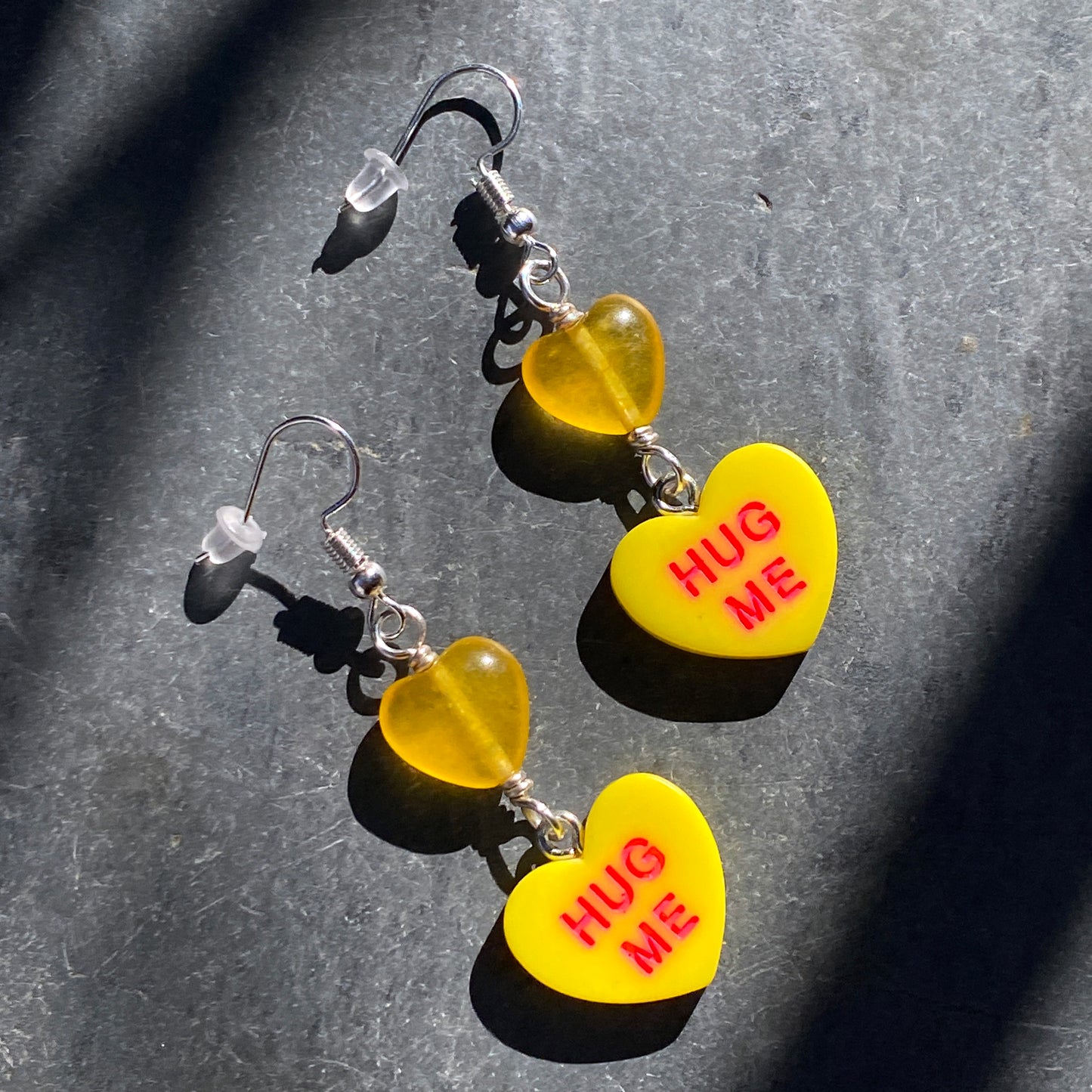 Candy Heart Dangle Earrings- Hug Me