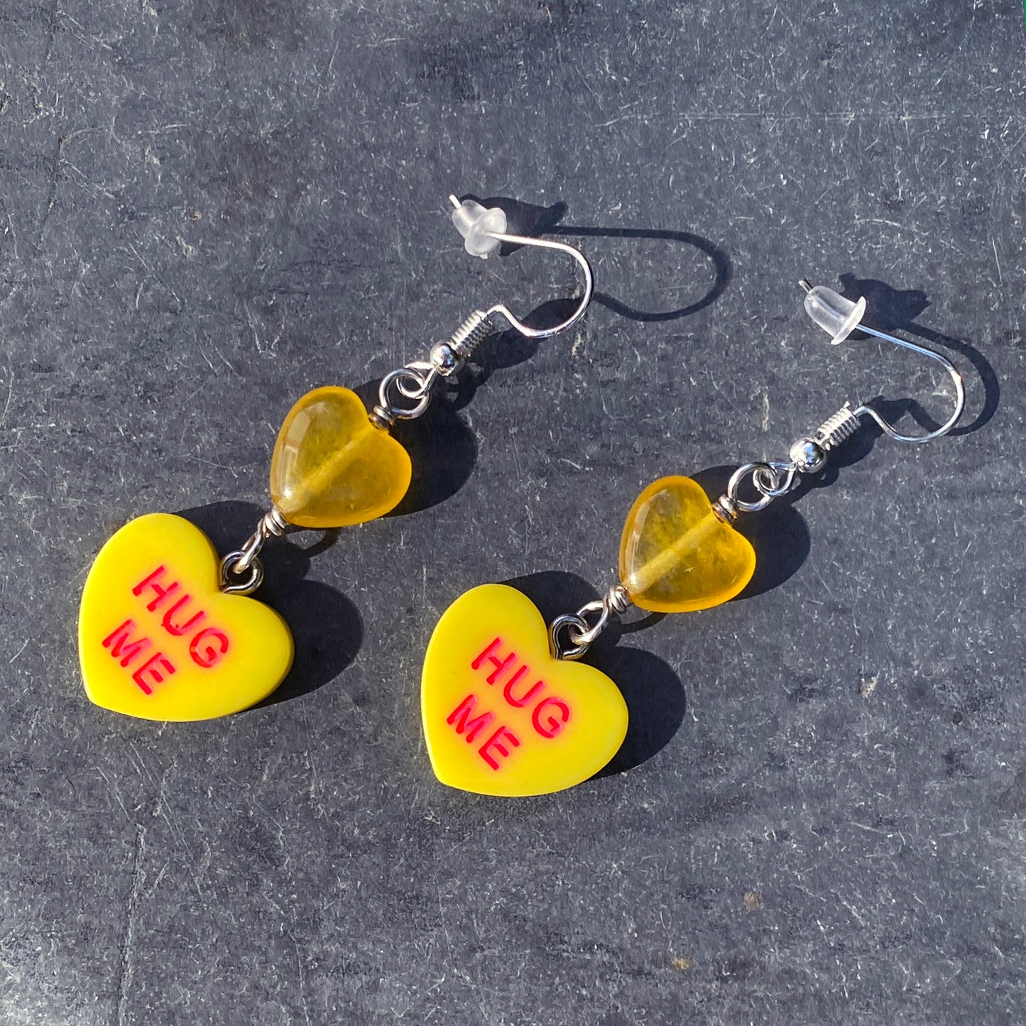 Candy Heart Dangle Earrings- Hug Me