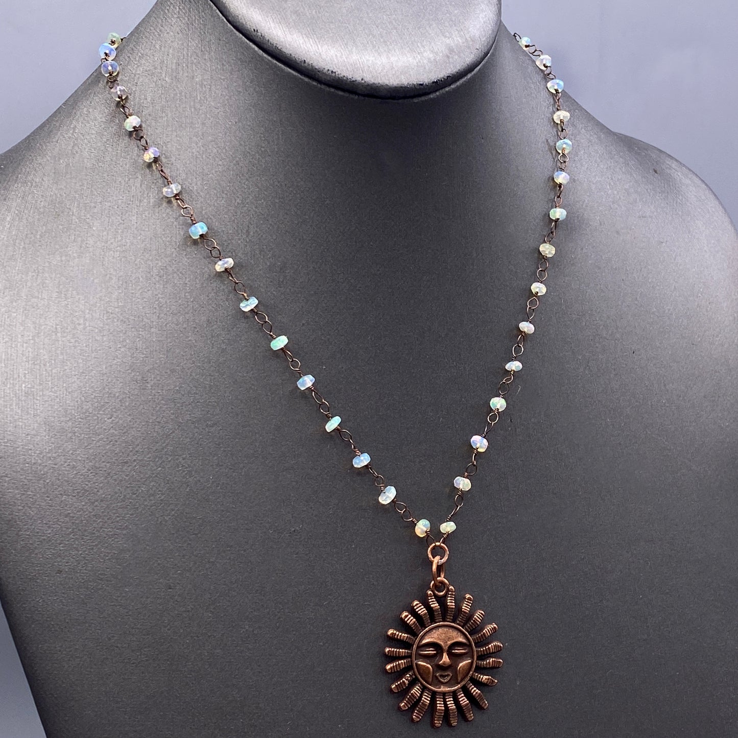 Opal and Sun Necklace