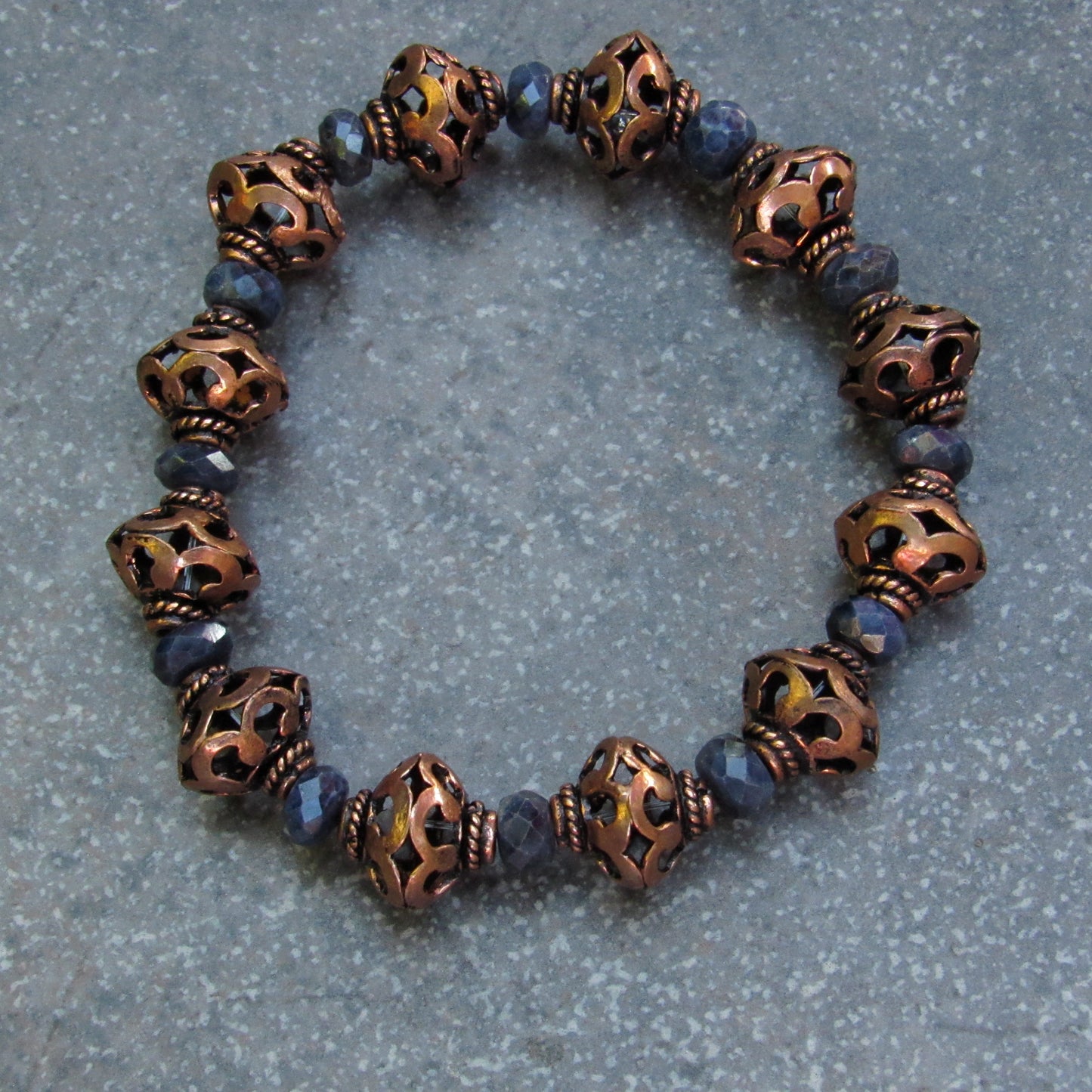 Blue Sapphire and Copper Bracelet