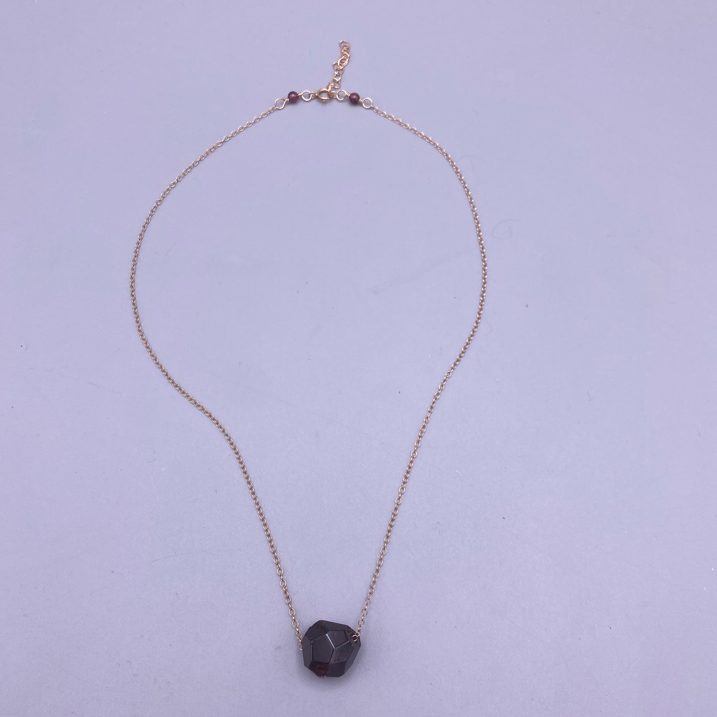 Garnetgemstone and Rose Gold Necklace