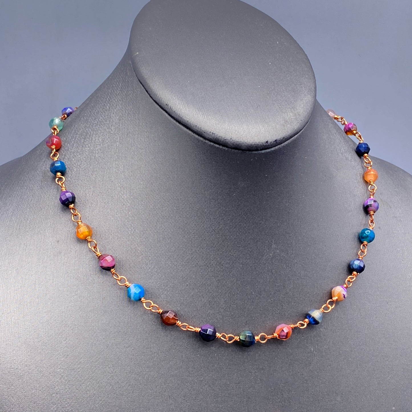 Rainbow Agate and Copper Necklace
