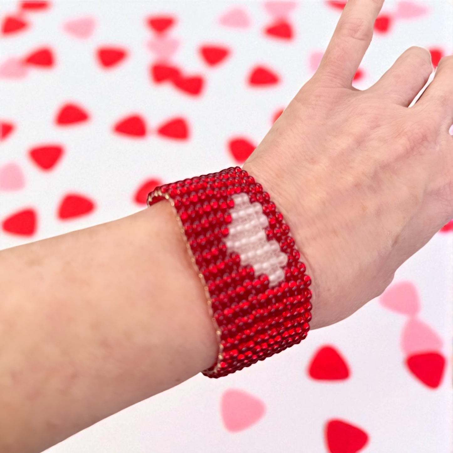 Glass Beaded Heart bracelet