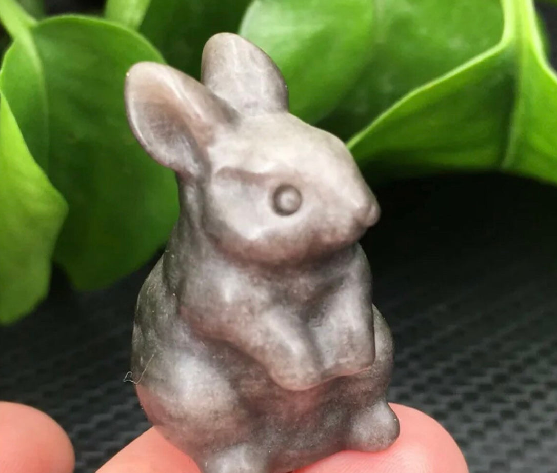 Silver Obsidian Bunny Rabbit