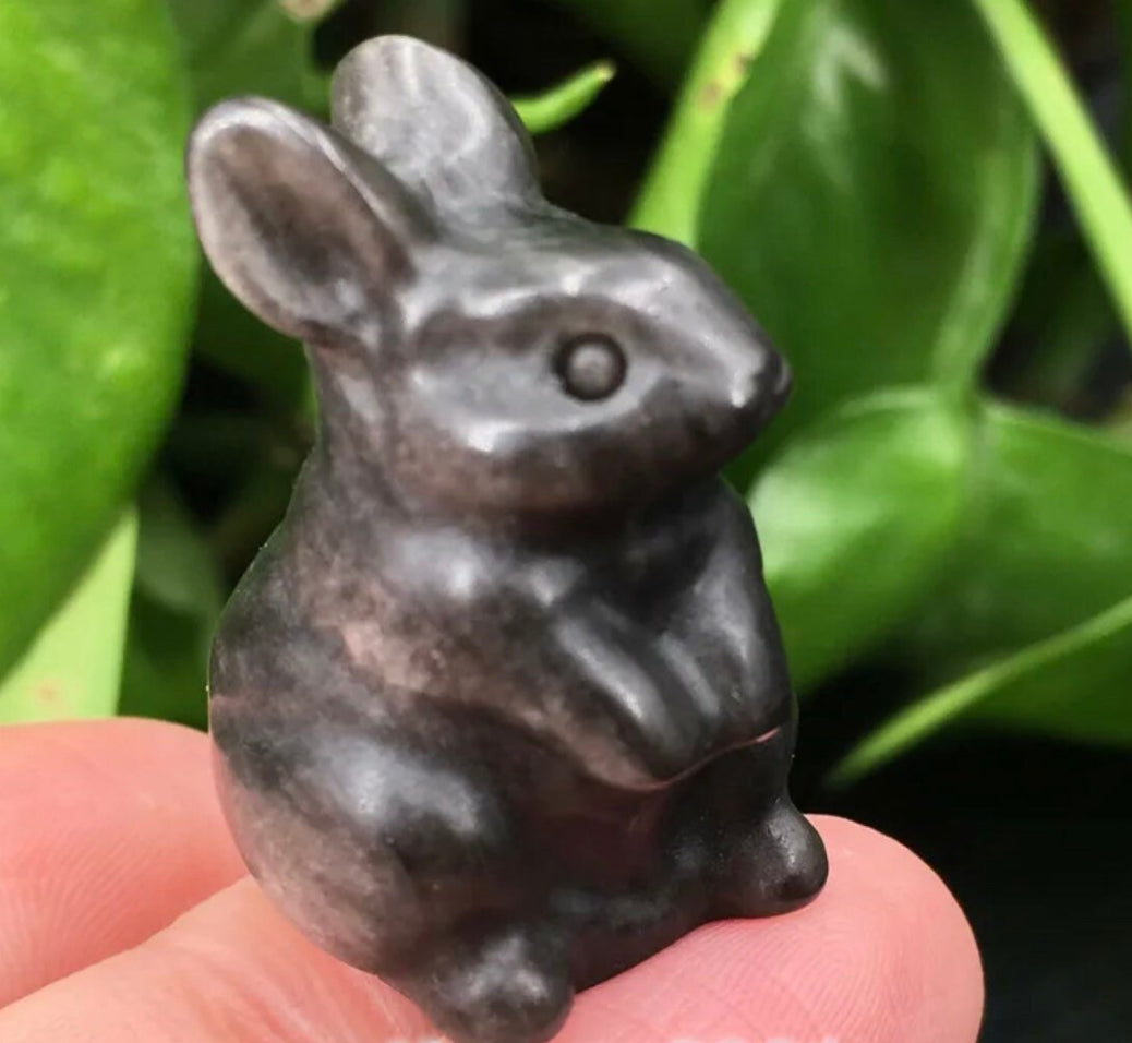 Silver Obsidian Bunny Rabbit