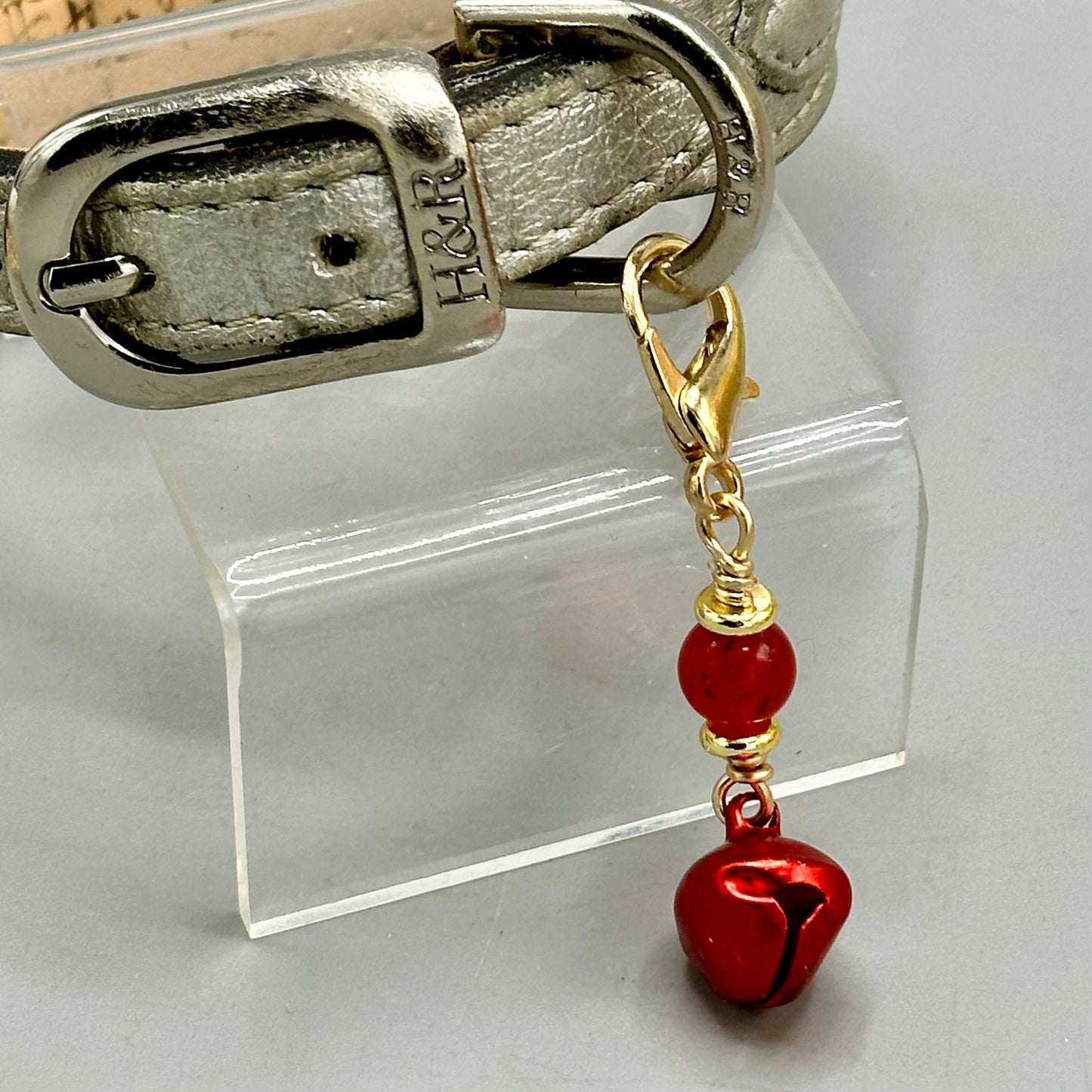 Jingle Bell and Gemstone Pet Collar Charms