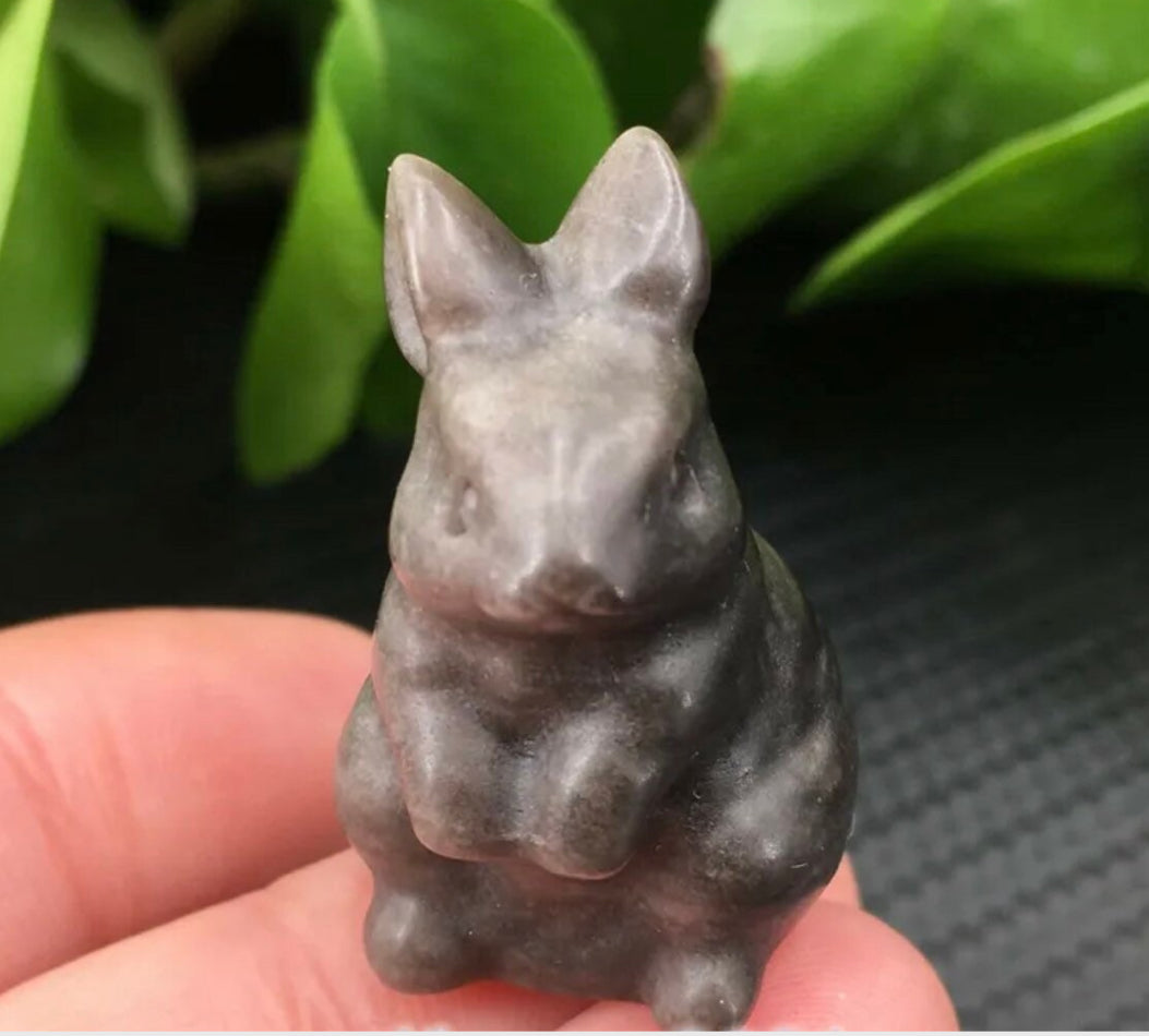 Silver Obsidian Bunny Rabbit