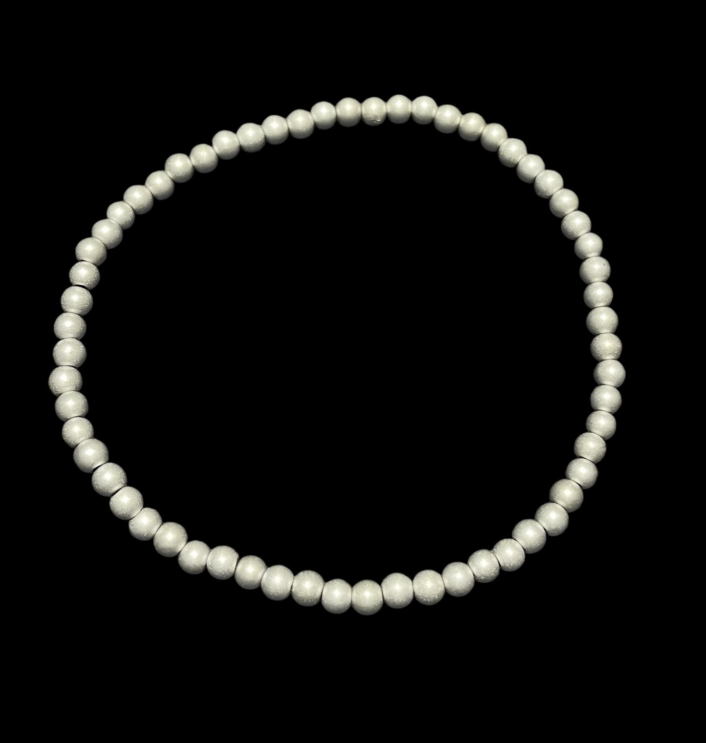 Dainty Silver Hematite Beaded Stretch Bracelet